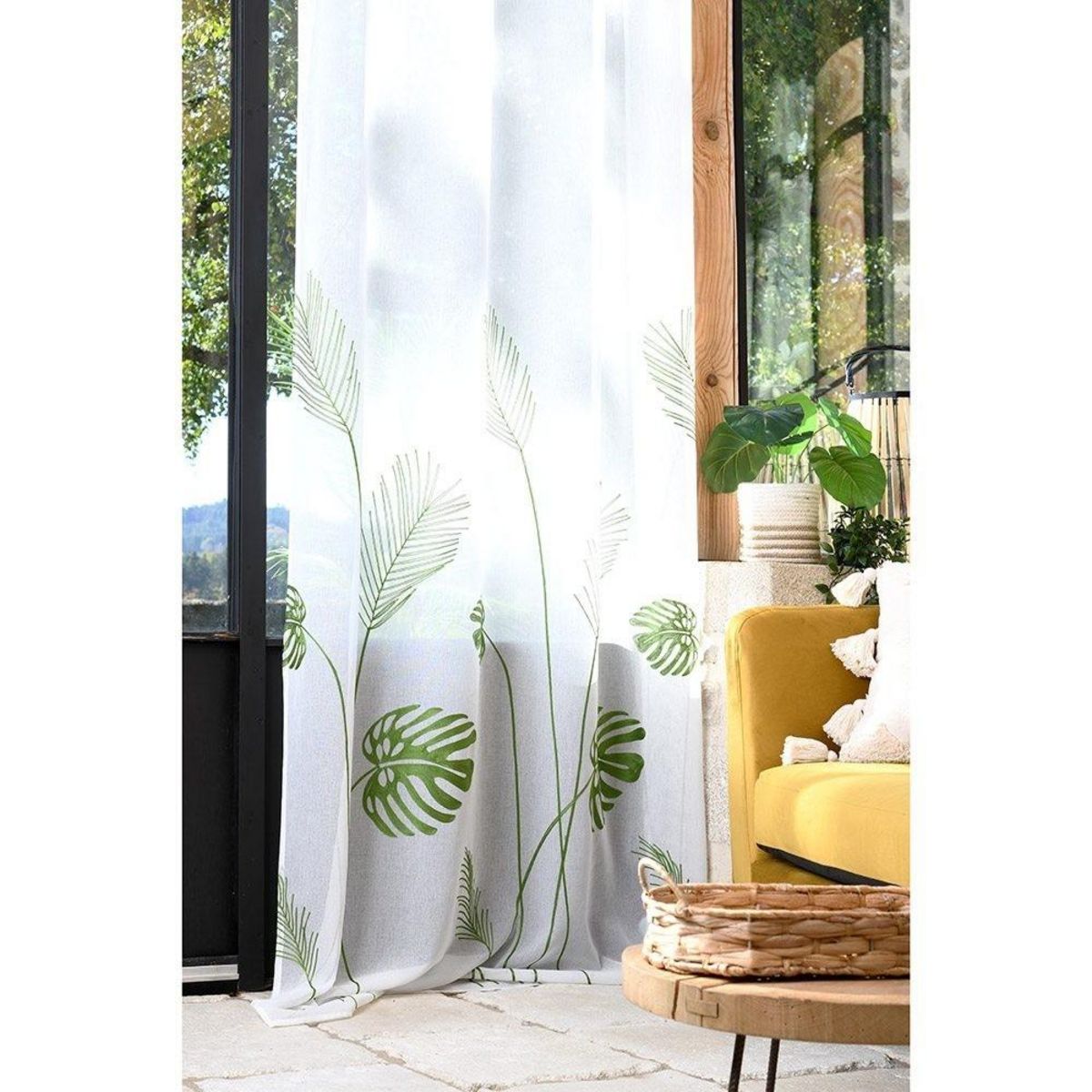 Lovely Casa Voilage à œillets 140x260 cm Taman vert