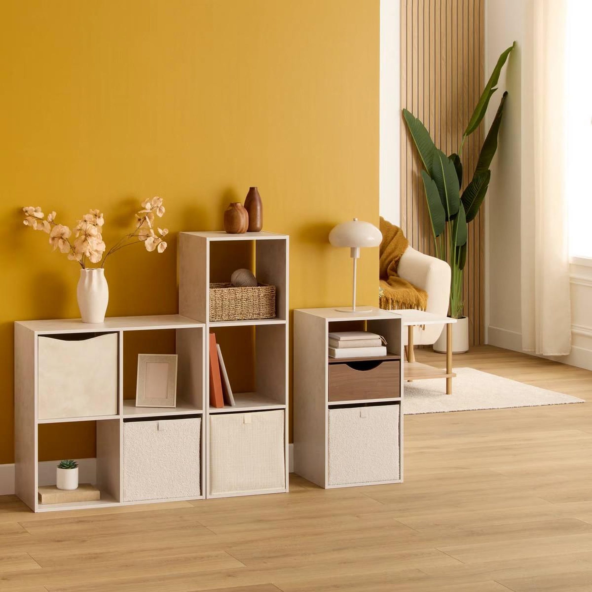 Voir la diapositive 4 : Paris Prix Étagère 3 cases  mix n'modul  100cm beige