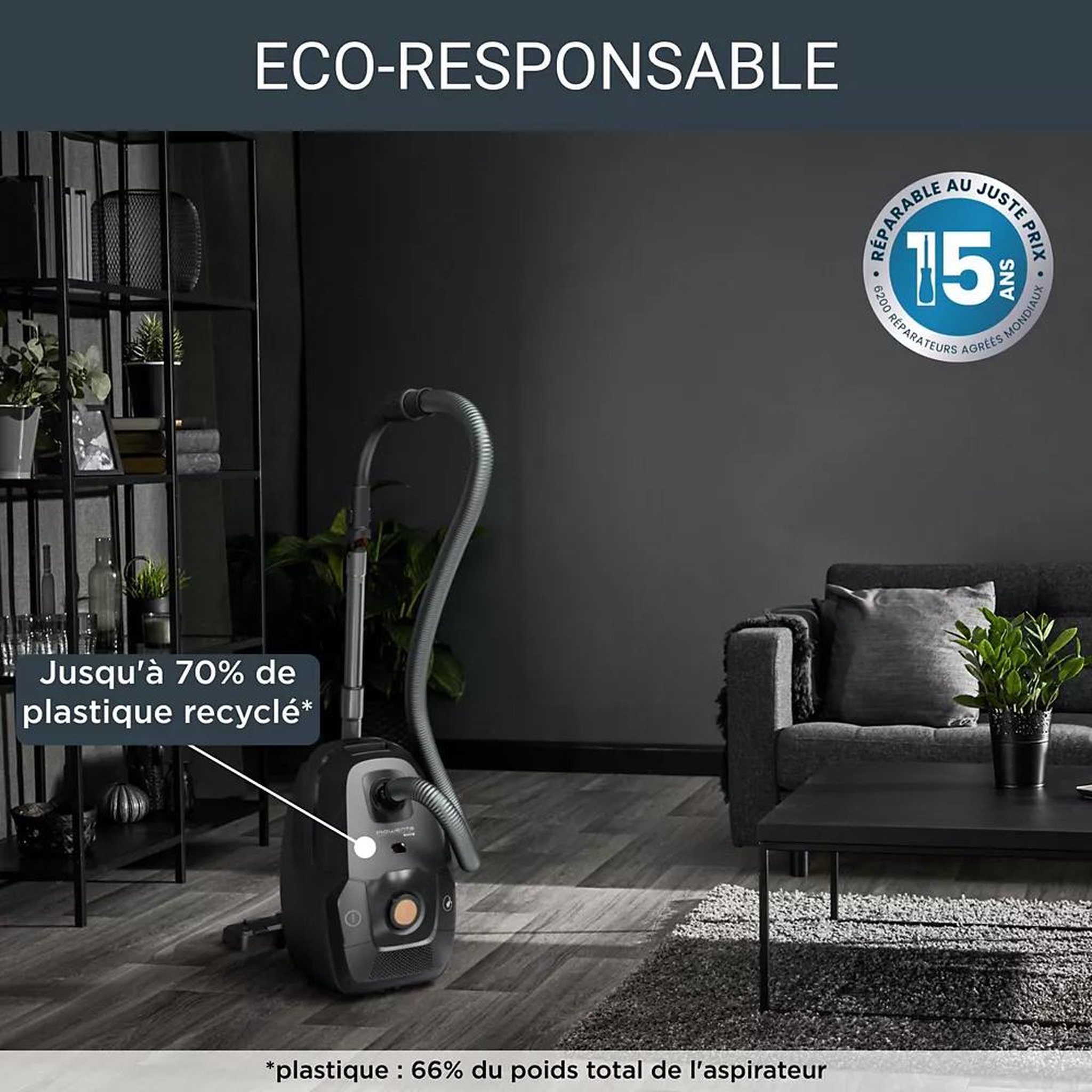 Voir la diapositive 6 : ROWENTA Aspirateur avec sac Green Force Effitech RO6179EA