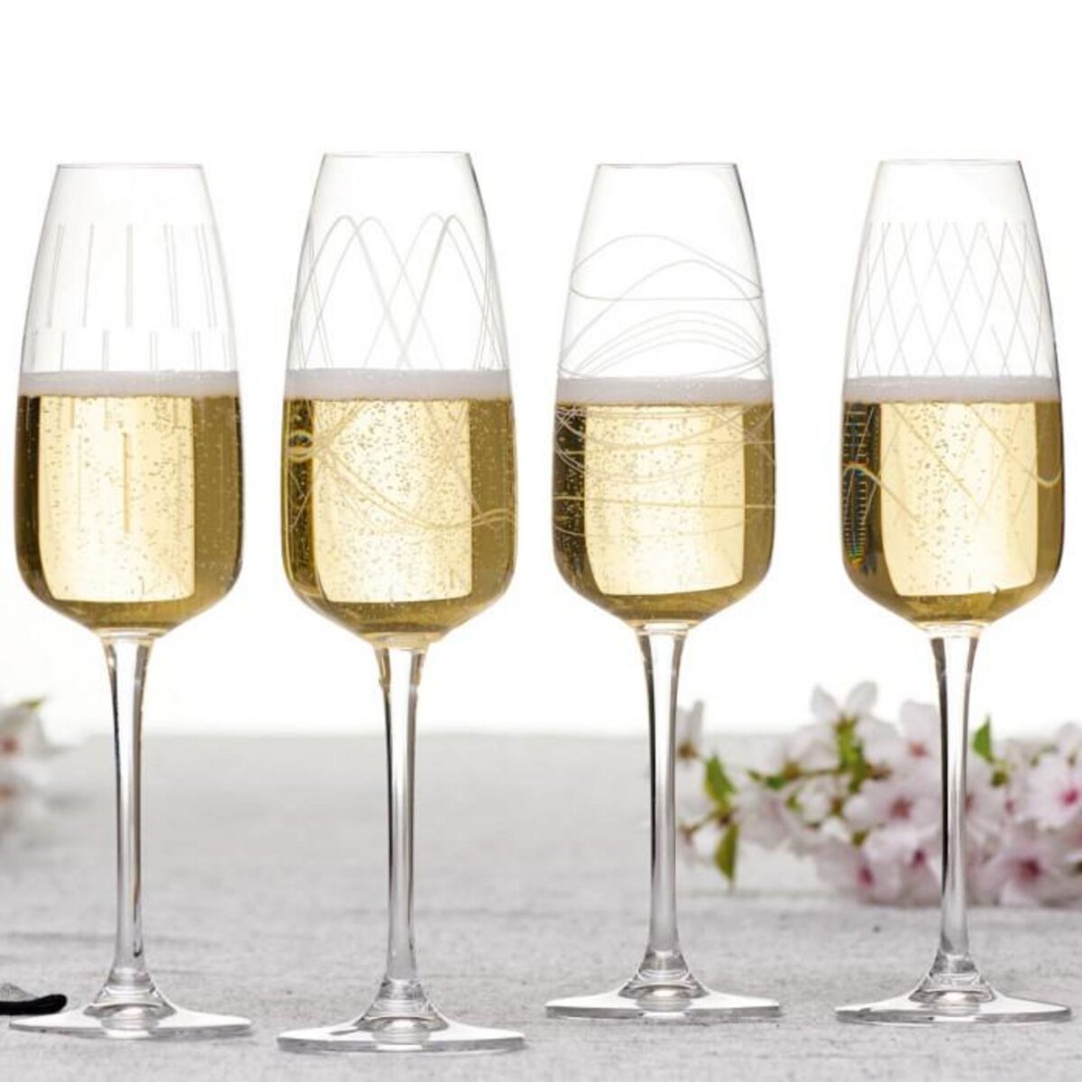 SECRET DE GOURMET Lot de 4 Flûtes à Champagne  Talia  29cl Transparent