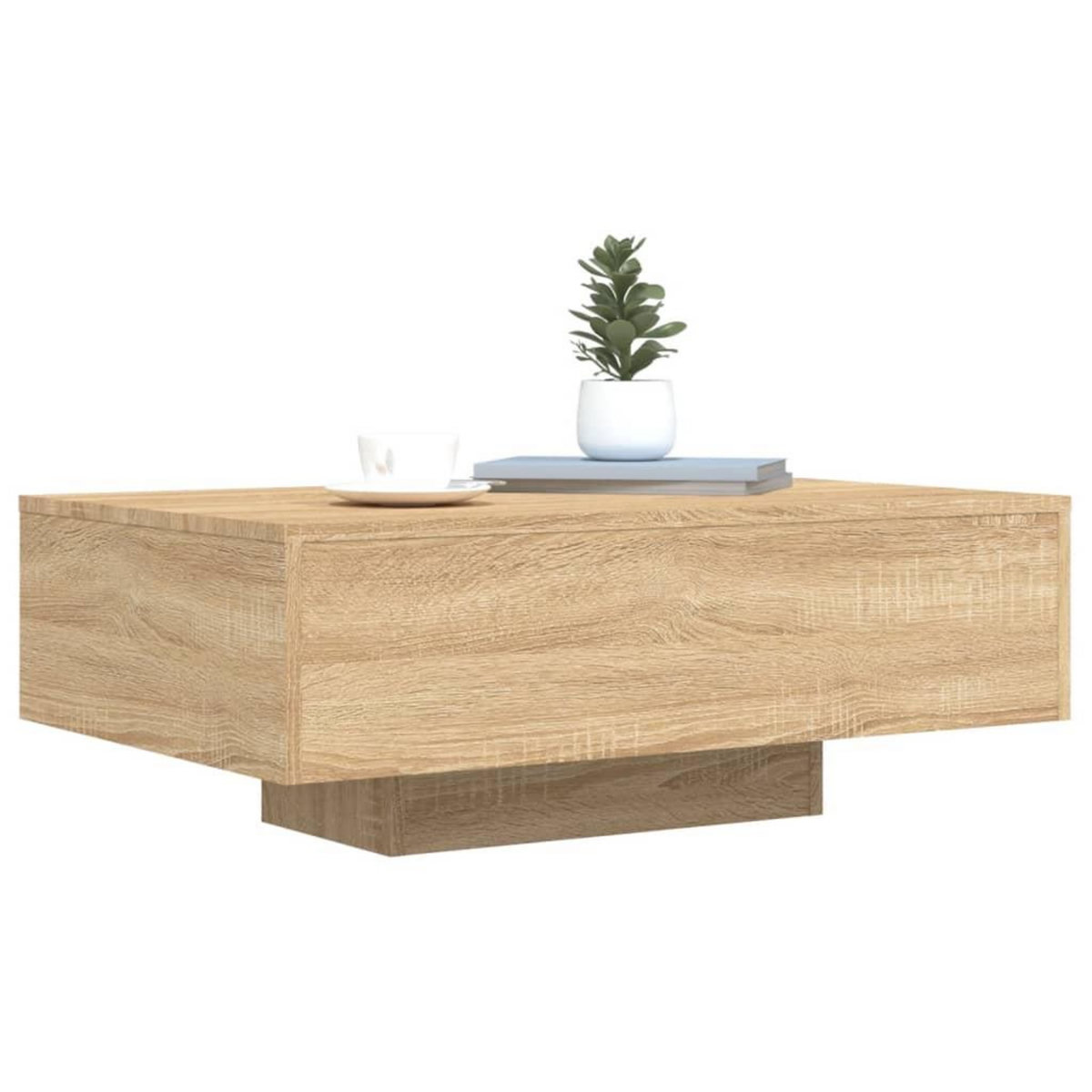 VIDAXL Table basse avec lumieres LED chene sonoma 85x55x31 cm