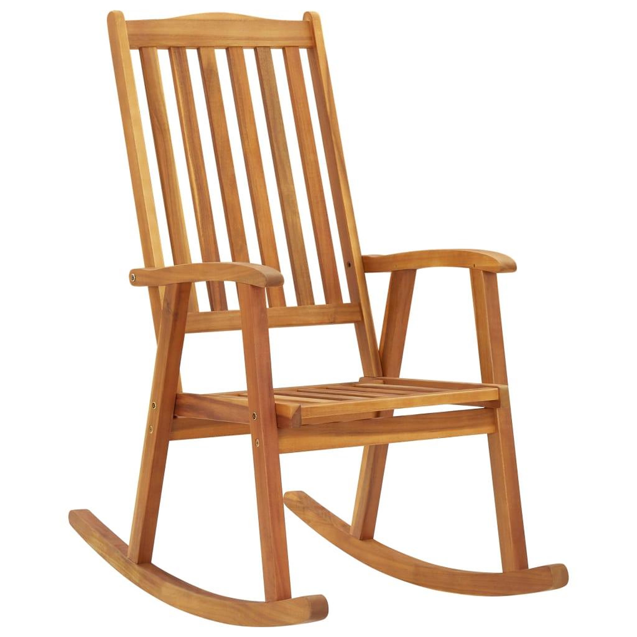 Voir la diapositive 2 : VIDAXL Chaise a bascule avec coussins Bois d'acacia massif