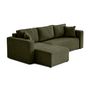 Voir la diapositive 5 : BEST MOBILIER Topaze - canapé d'angle réversible - 4 places - convertible avec coffre - en velours côtelé plat