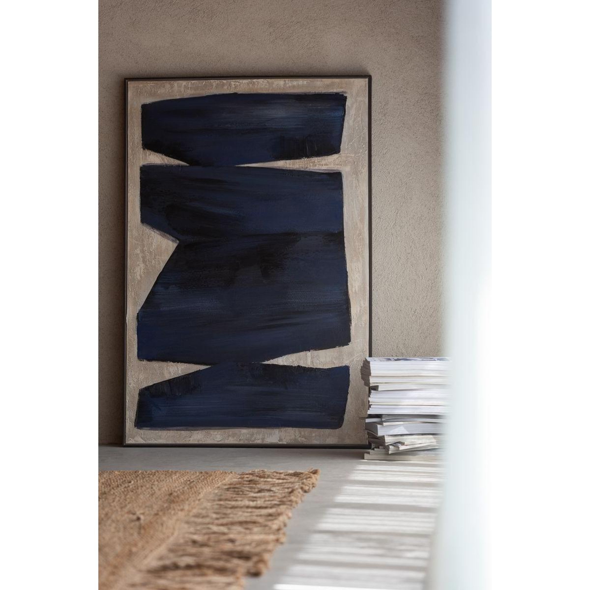 Voir la diapositive 6 : J-LINE Tableau peinture déco  pog  82x122cm noir & marron