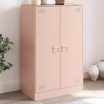 VIDAXL Buffet rose 67x39x107 cm acier