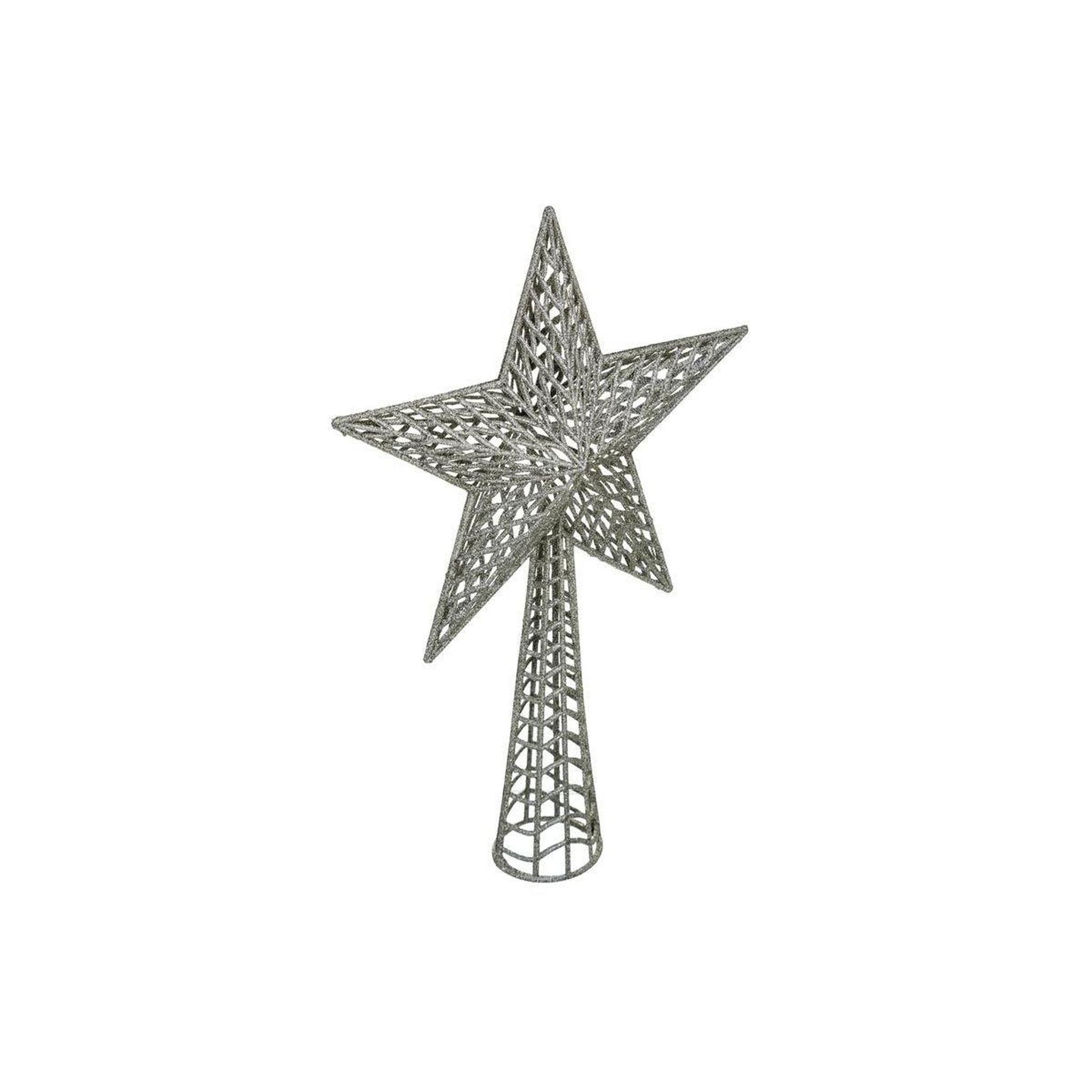 FEERIC LIGHT & CHRISTMAS Cimier déco avec paillettes  étoile  38cm argent
