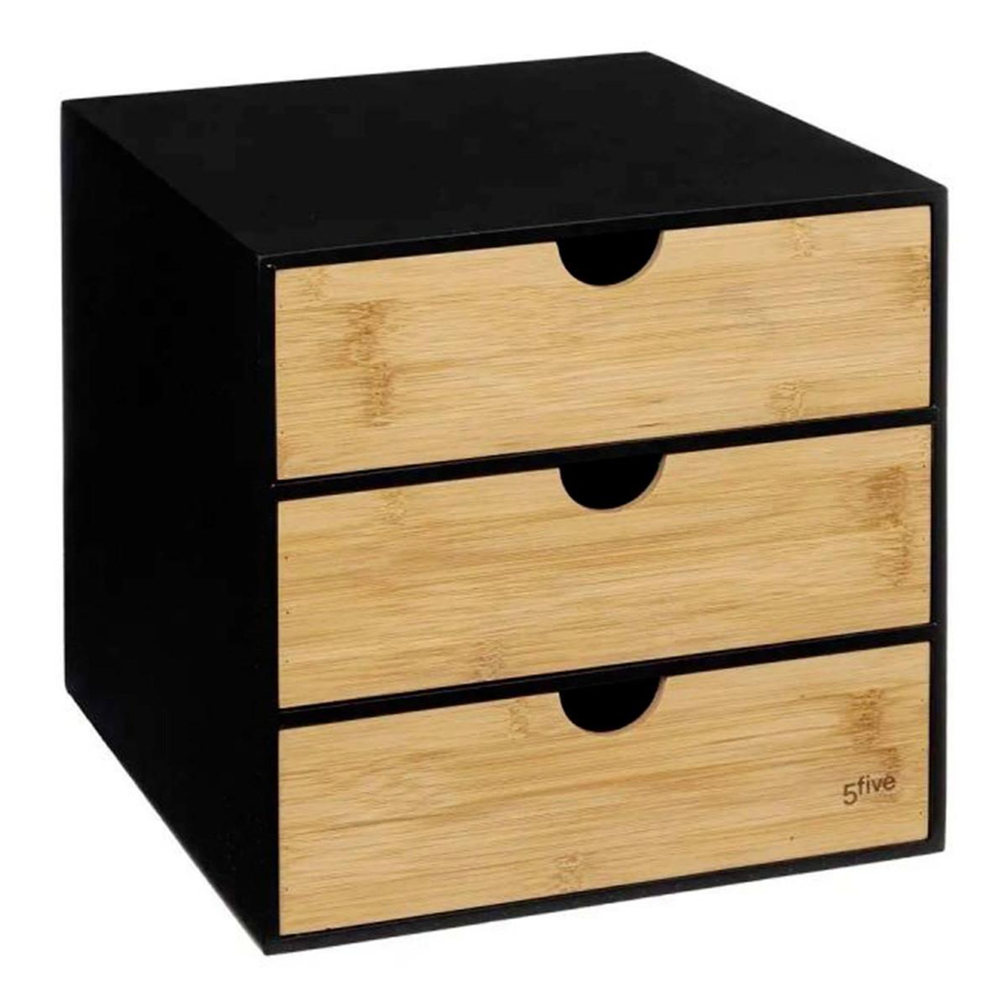 FIVE Tour de rangement bureau carrée  bava  31cm noir