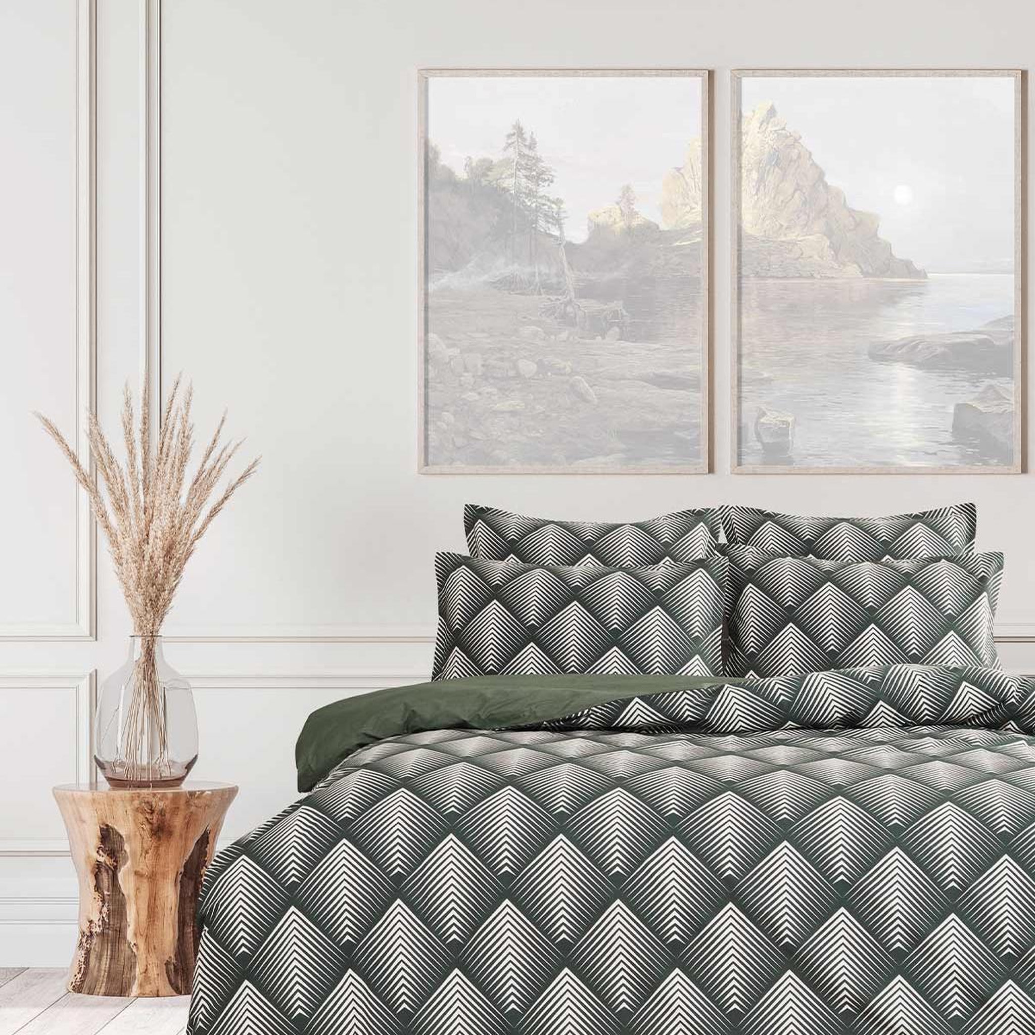 Sensei Maison Housse de couette en percale de coton MONDELO. Coloris disponibles : Vert
