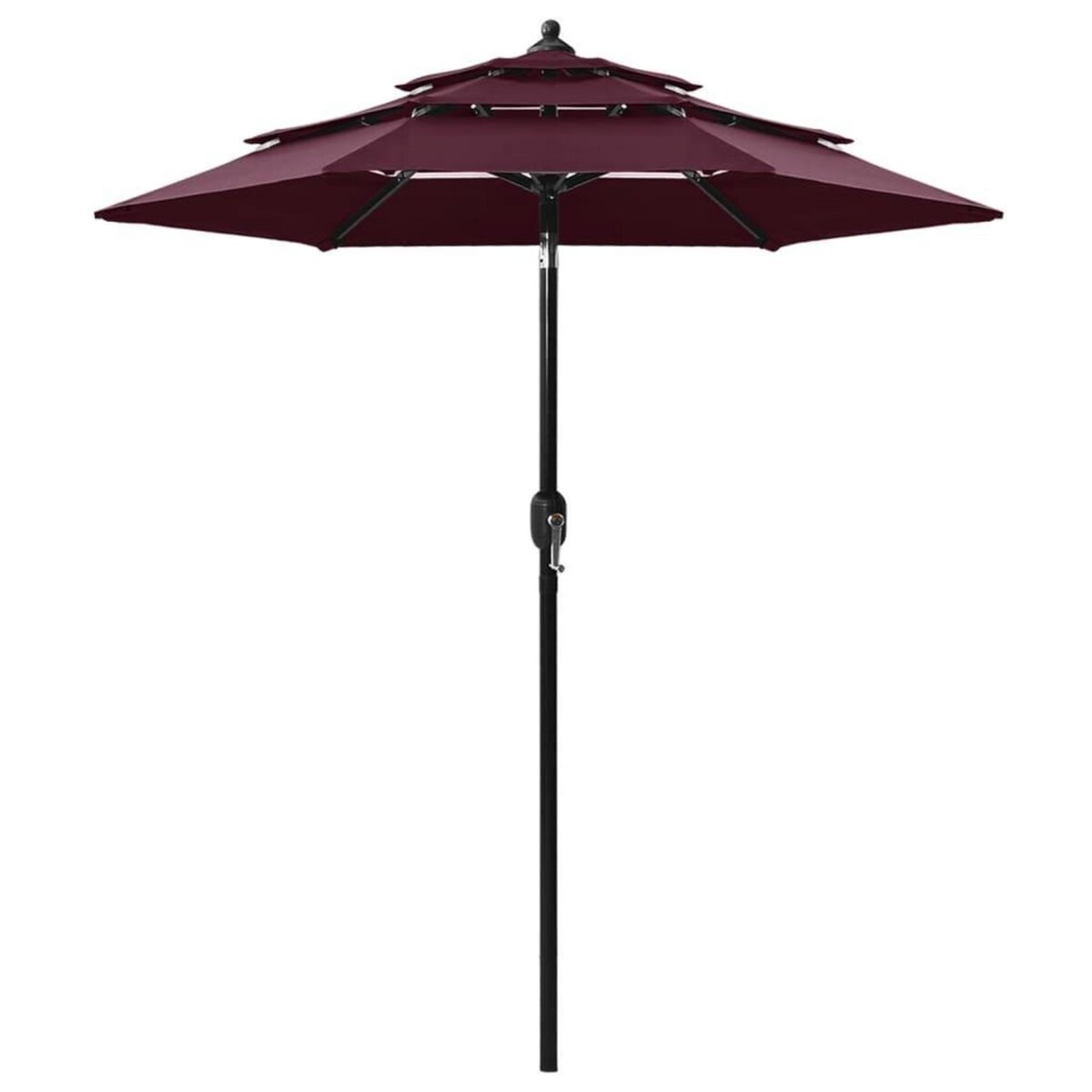 VIDAXL Parasol de jardin a 3 niveaux mat en aluminium rouge bordeaux