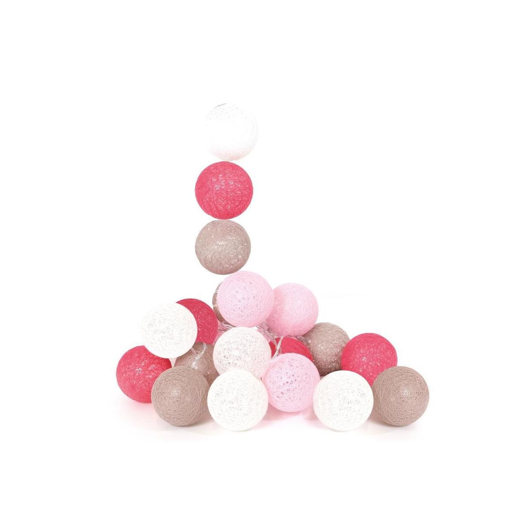 Voir la diapositive 1 : The Home Deco Factory Guirlande lumineuse à led  20 boules  372cm taupe