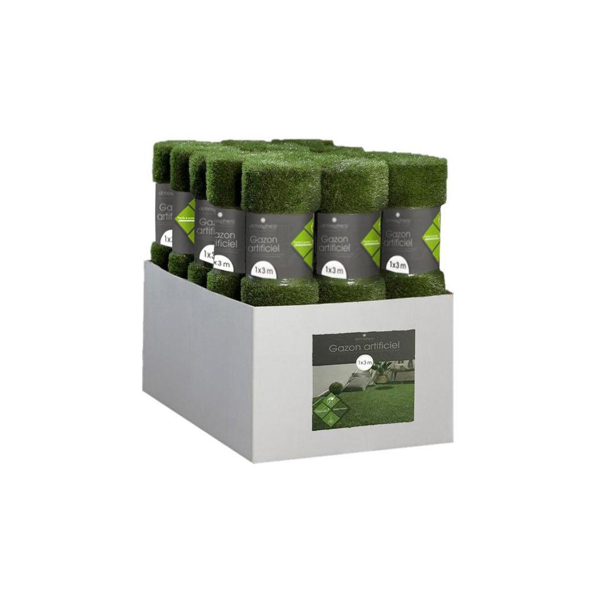 Voir la diapositive 2 : ATMOSPHERA Rouleau de gazon artificiel  grass  100x300cm vert