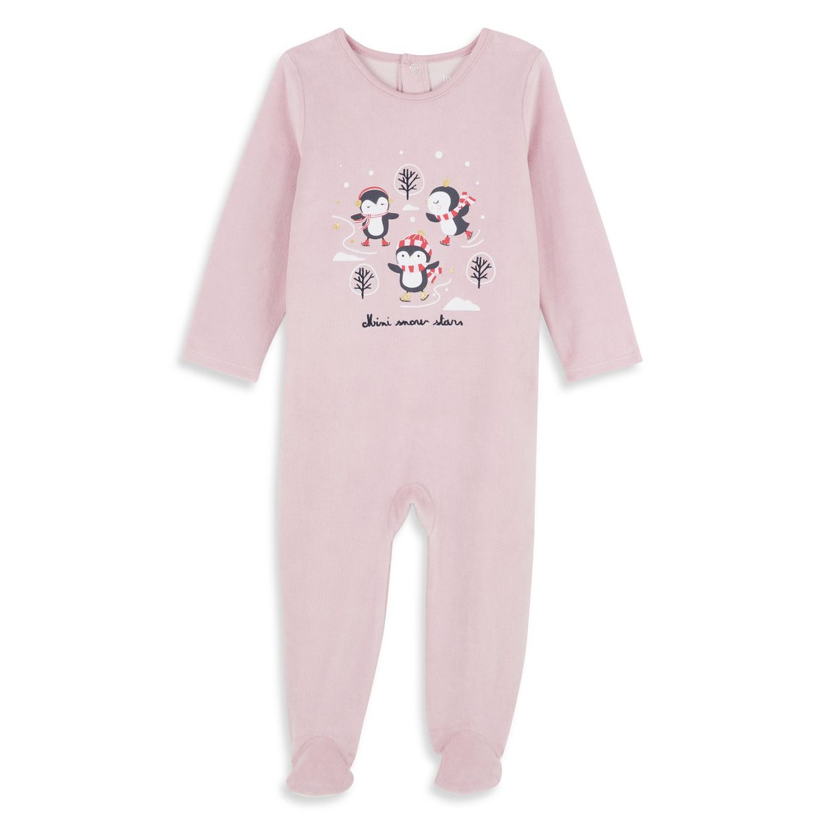 INEXTENSO Dors bien en velours pingouin bébé fille 