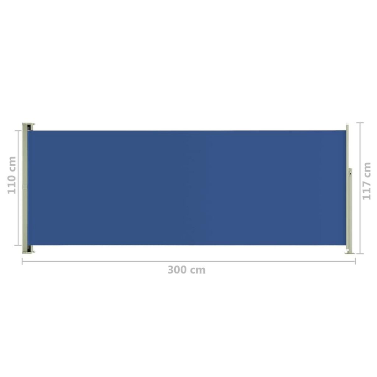 VIDAXL Auvent lateral retractable de patio 117x300 cm Bleu