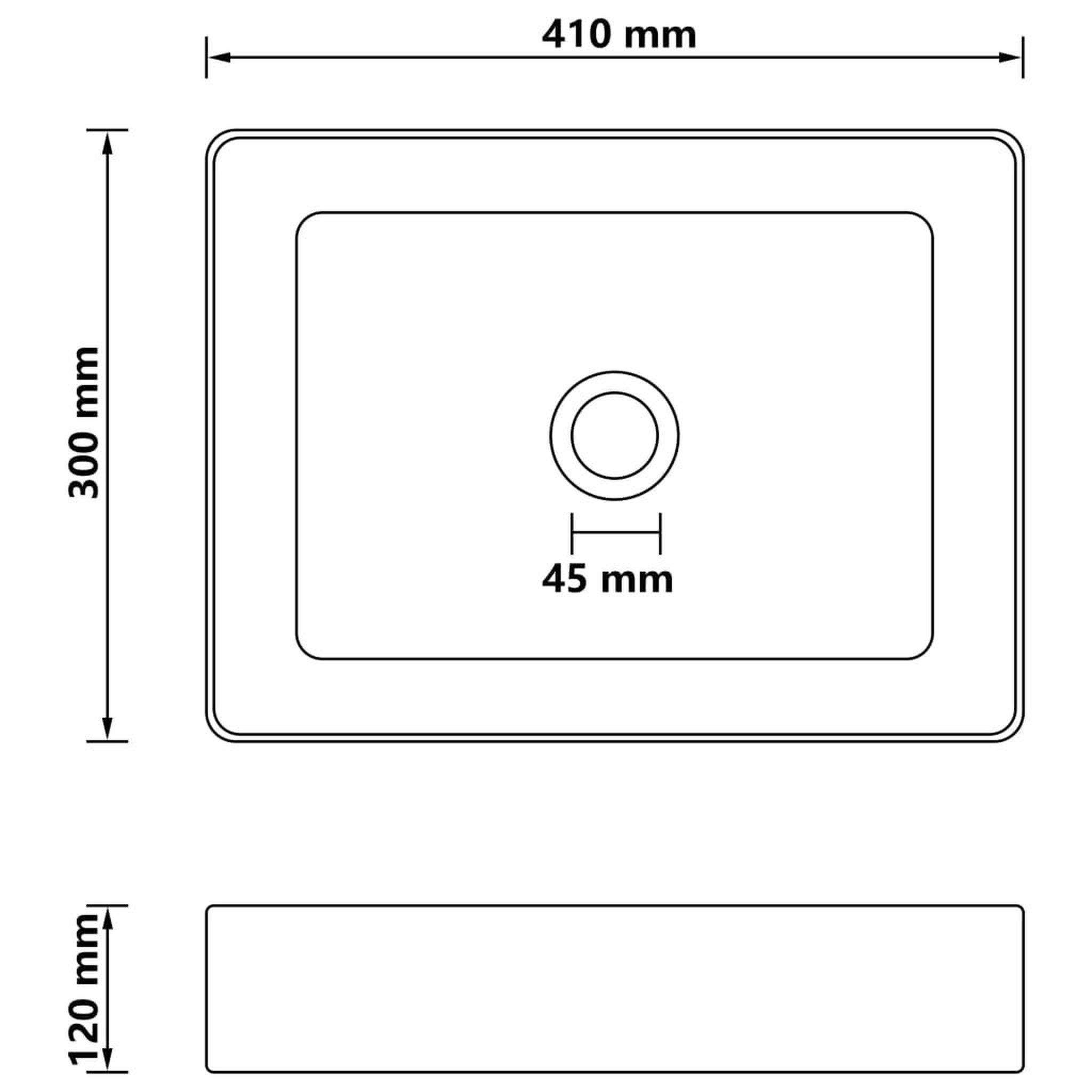 Voir la diapositive 6 : VIDAXL Lavabo de luxe Gris fonce mat 41x30x12 cm Ceramique