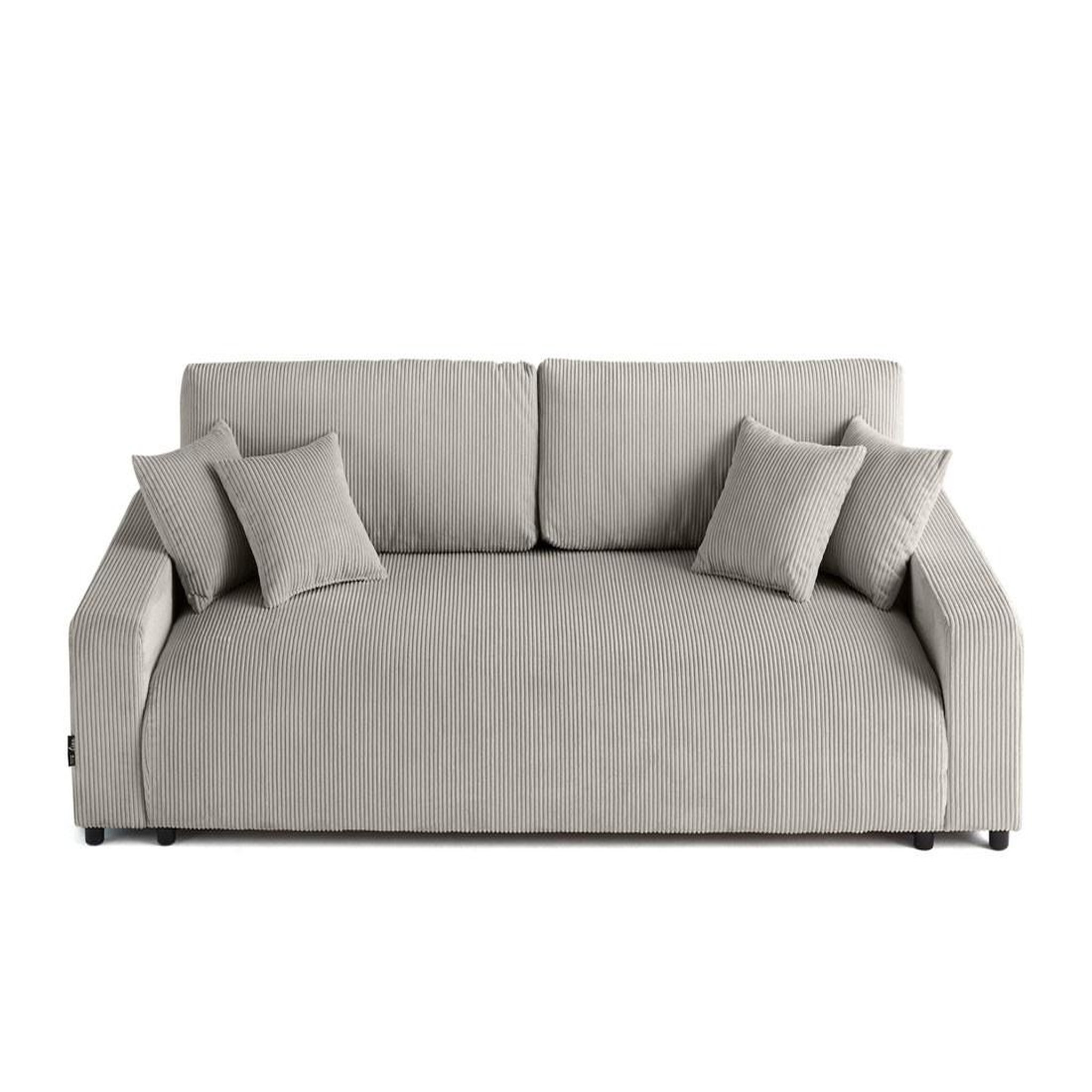 Voir la diapositive 1 : LISA DESIGN Pivoine - canapé droit 3 places - convertible avec coffre - en velours côtelé