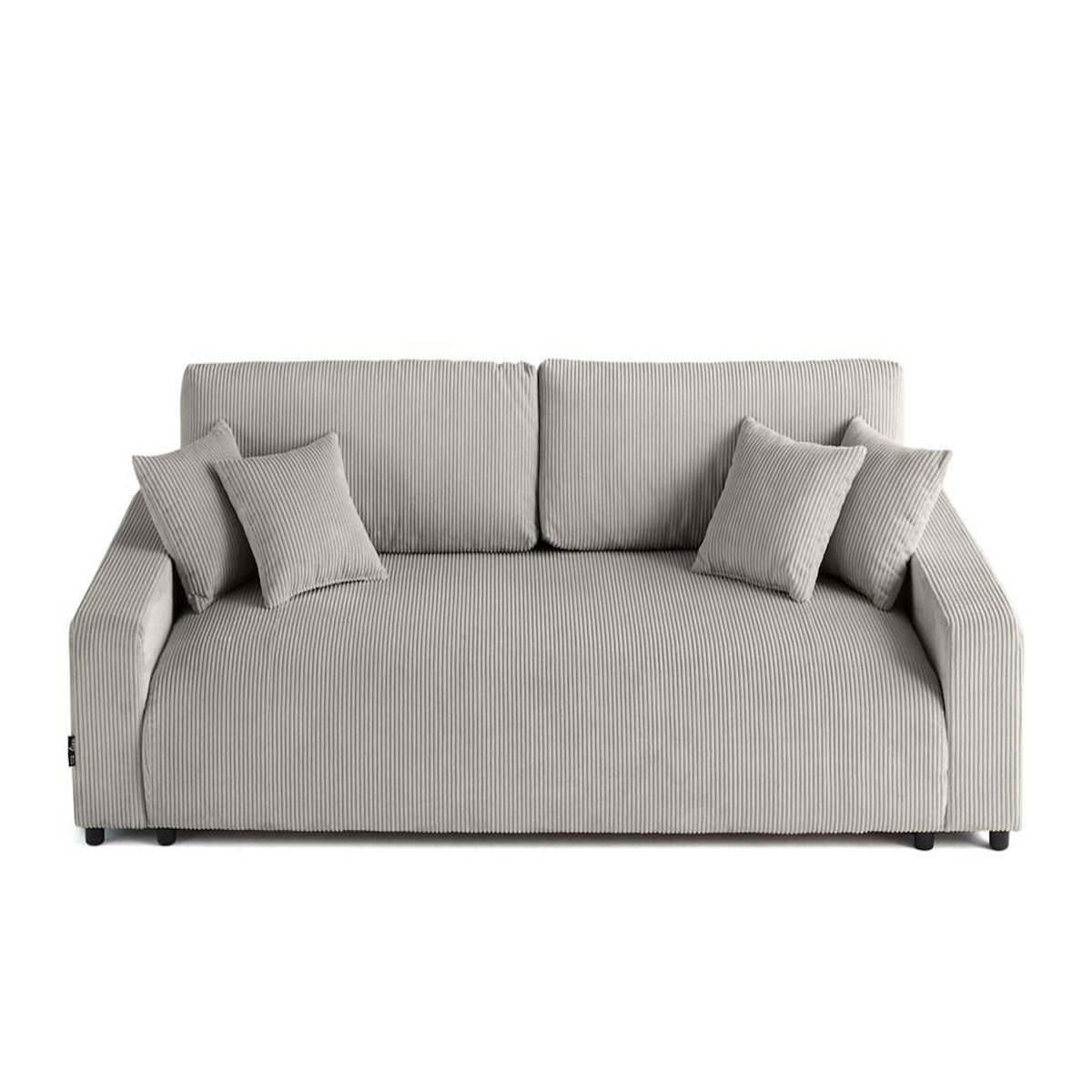 LISA DESIGN Pivoine - canapé droit 3 places - convertible avec coffre - en velours côtelé