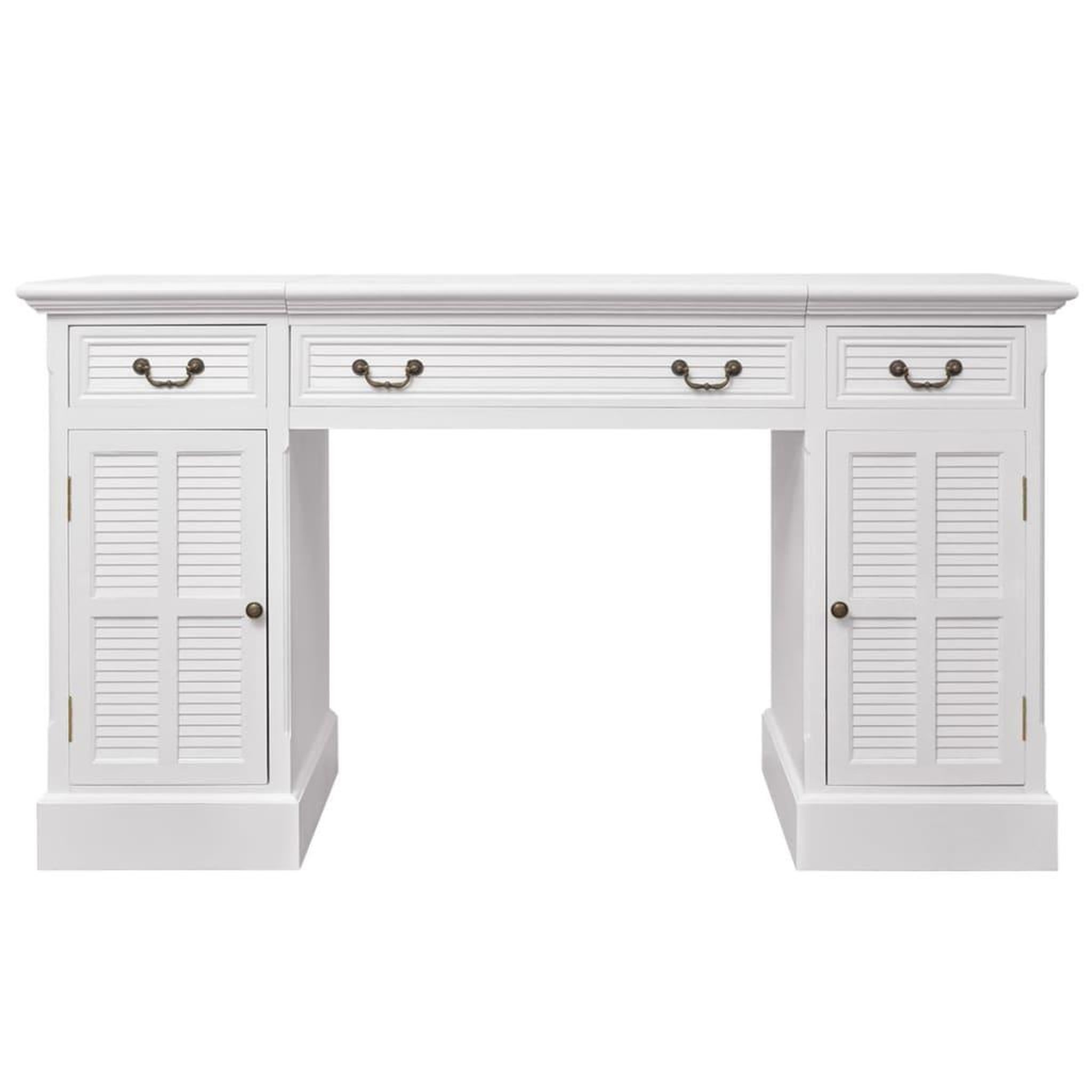 Voir la diapositive 3 : VIDAXL Bureau a double piedestal blanc 140 x 48 x 80 cm