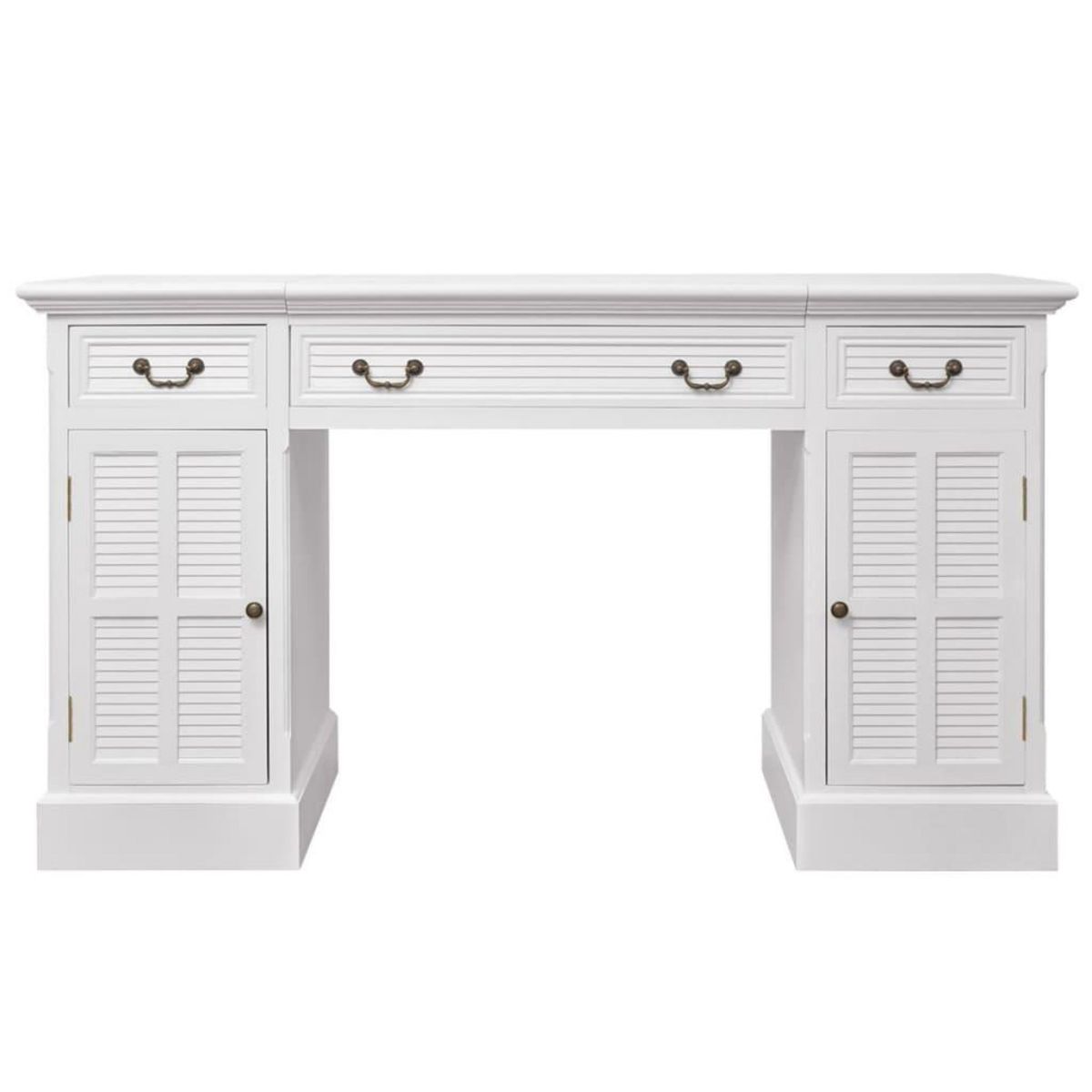 VIDAXL Bureau a double piedestal Blanc 140 x 48 x 80 cm