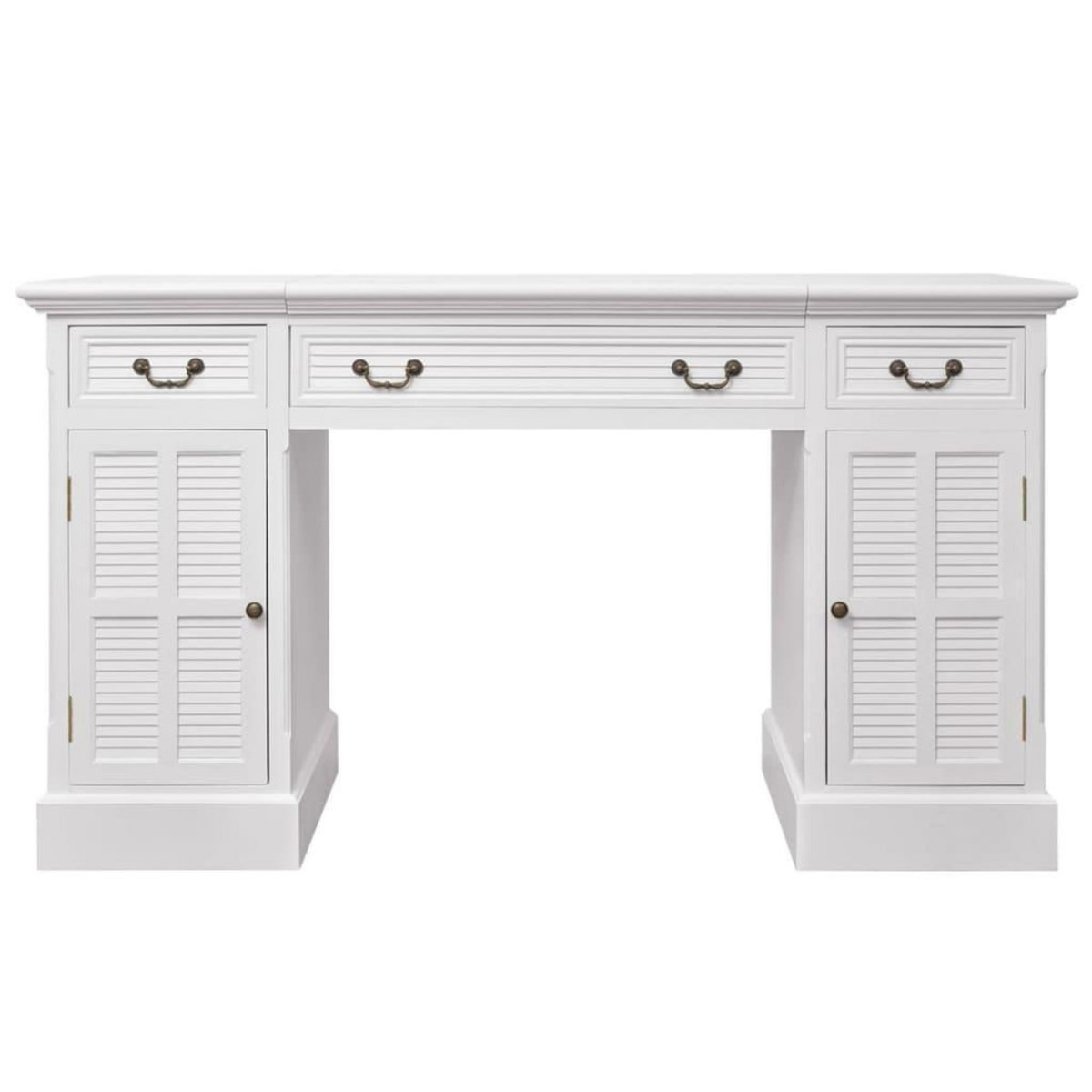 VIDAXL Bureau a double piedestal Blanc 140 x 48 x 80 cm