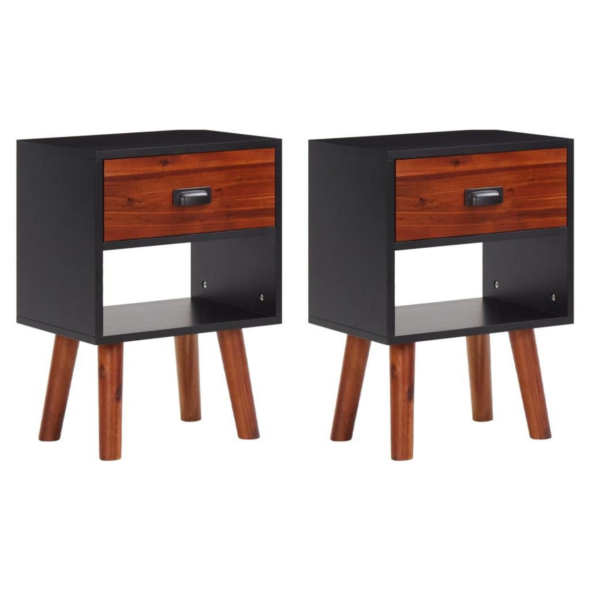 VIDAXL Bois d'acacia massif Tables de chevet 2 pcs 40x30x57 cm