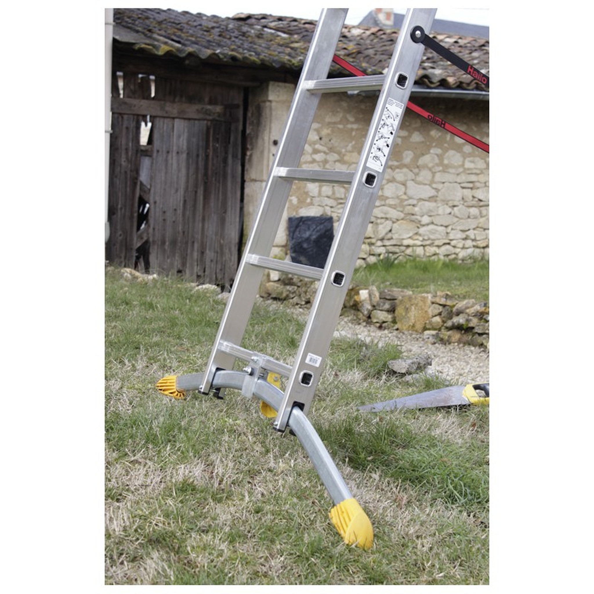 Voir la diapositive 9 : HAILO Echelle transformable à rattrapage de niveau HobbyLot - 3x8 échelons