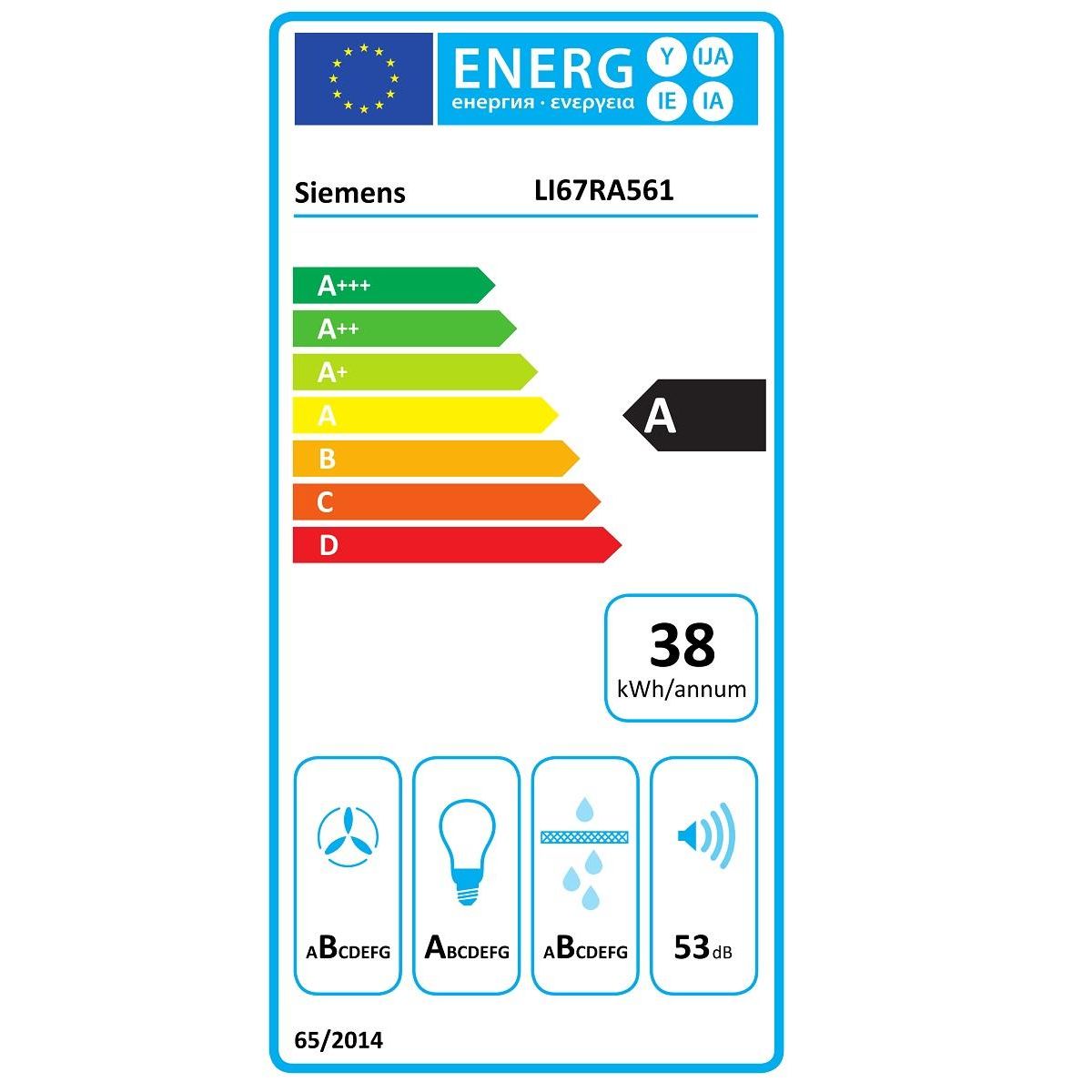 Siemens Hotte télescopique 60cm 392 m³/h inox - li67ra561