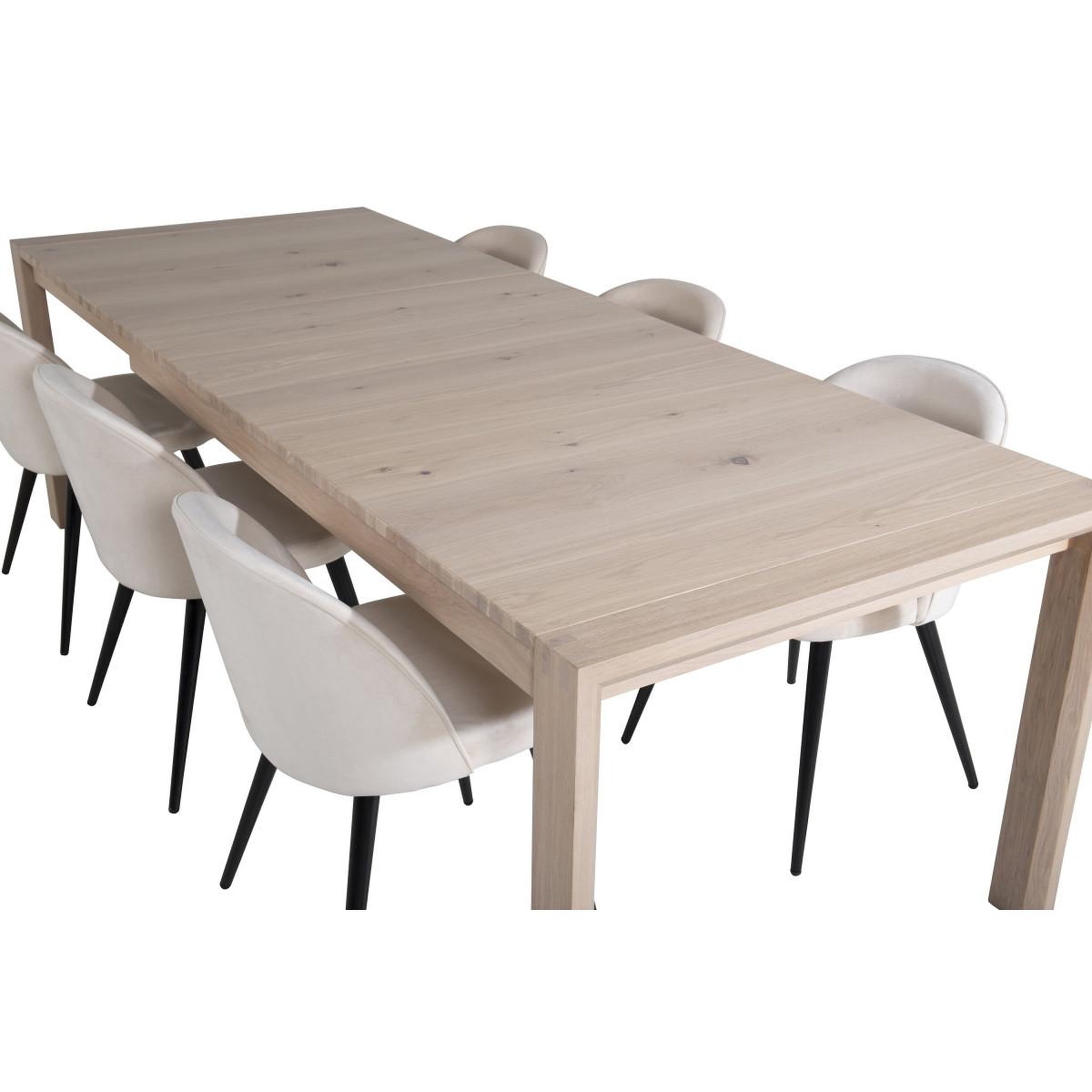 Voir la diapositive 4 : Paris Prix Ensemble table à manger extensible & 6 chaises  slider & velvet  170-250cm beige