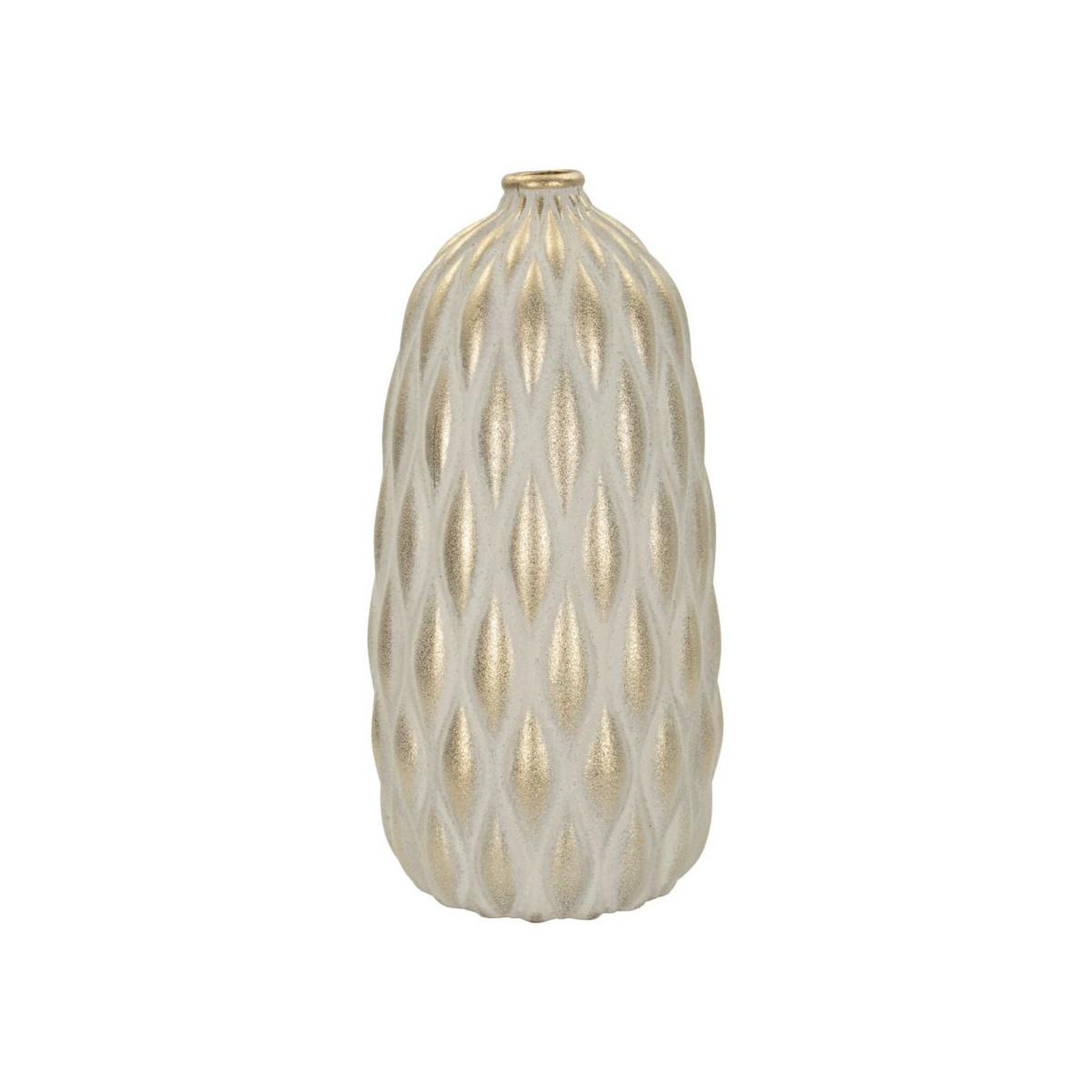 Paris Prix Vase déco en céramique  pepitas  44cm gris & or