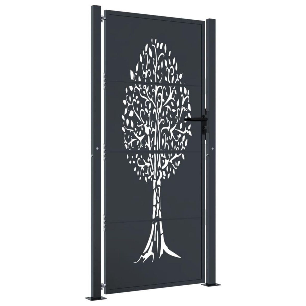 VIDAXL Portail de jardin anthracite 105x205cm acier conception d'arbre