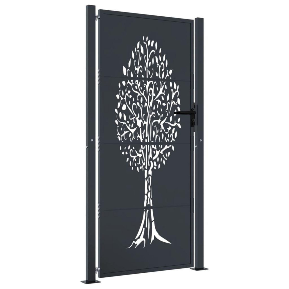 VIDAXL Portail de jardin anthracite 105x205cm acier conception d'arbre