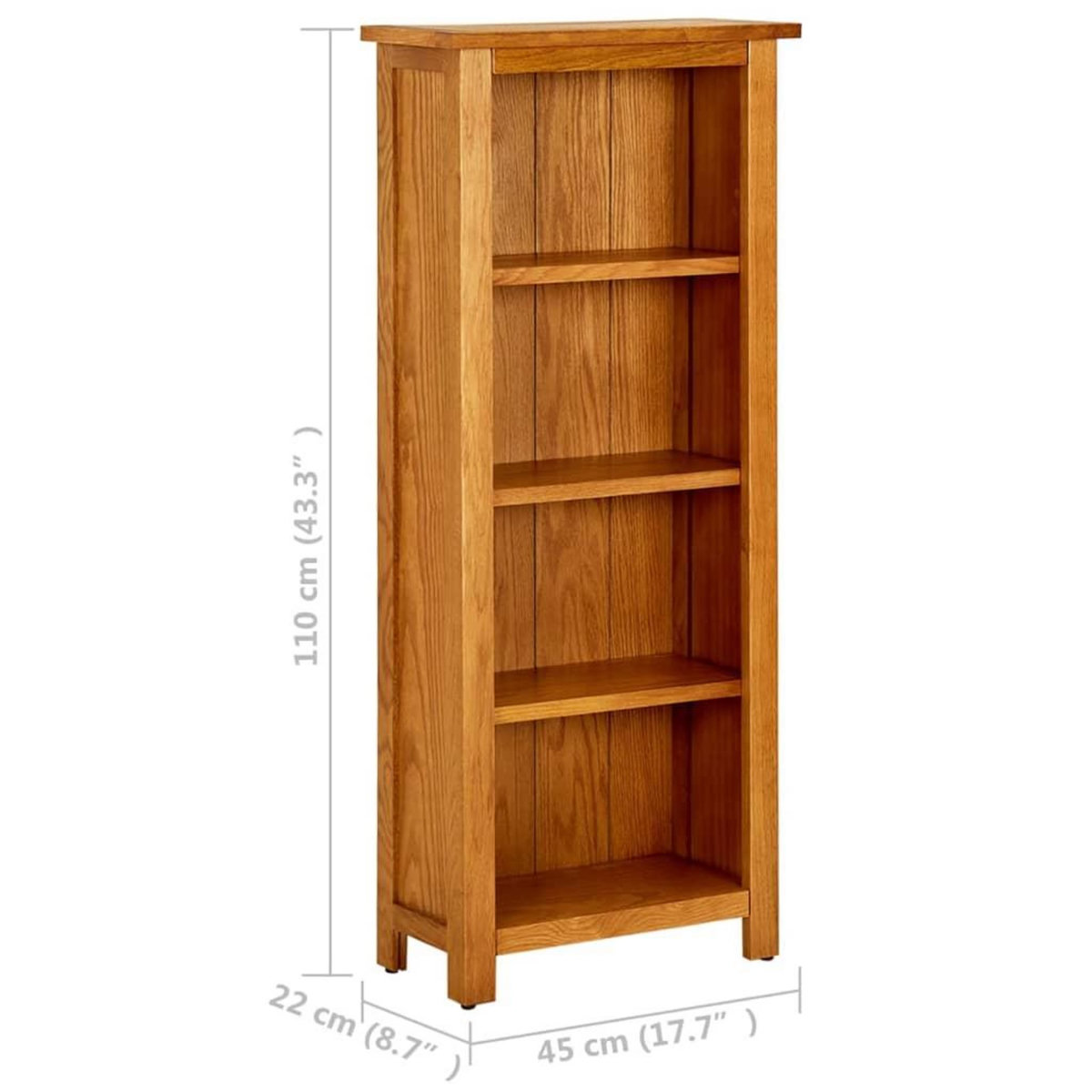 VIDAXL Bibliotheque a 4 niveaux 45x22x110 cm Bois de chene massif