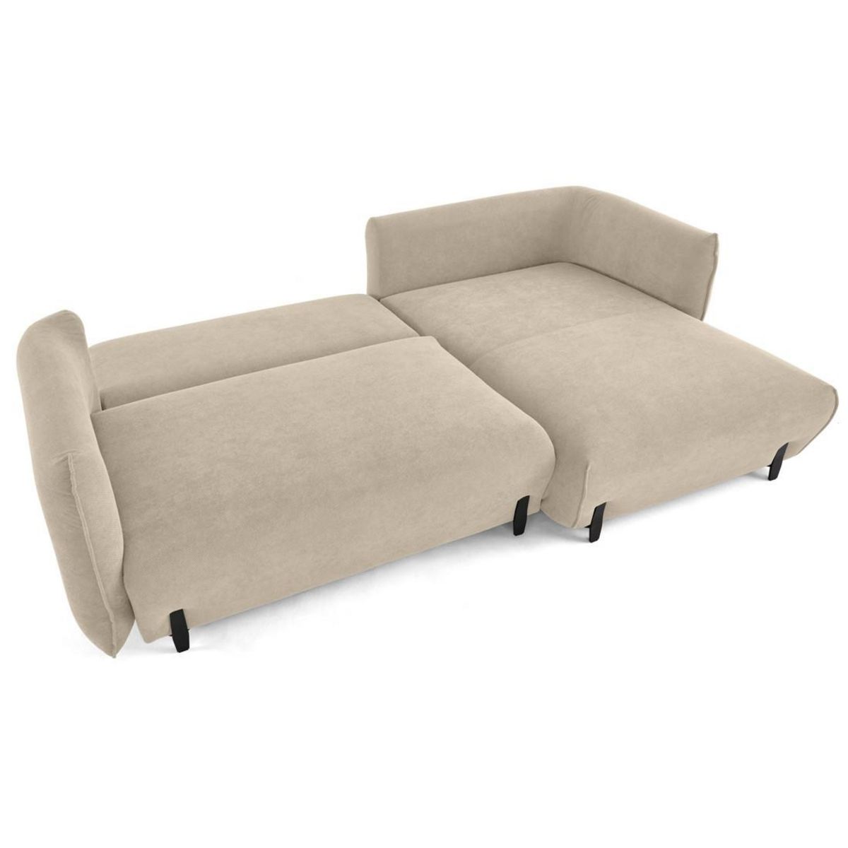 LISA DESIGN Gianni - canapé d'angle droit 4 places convertible avec coffre en tissu