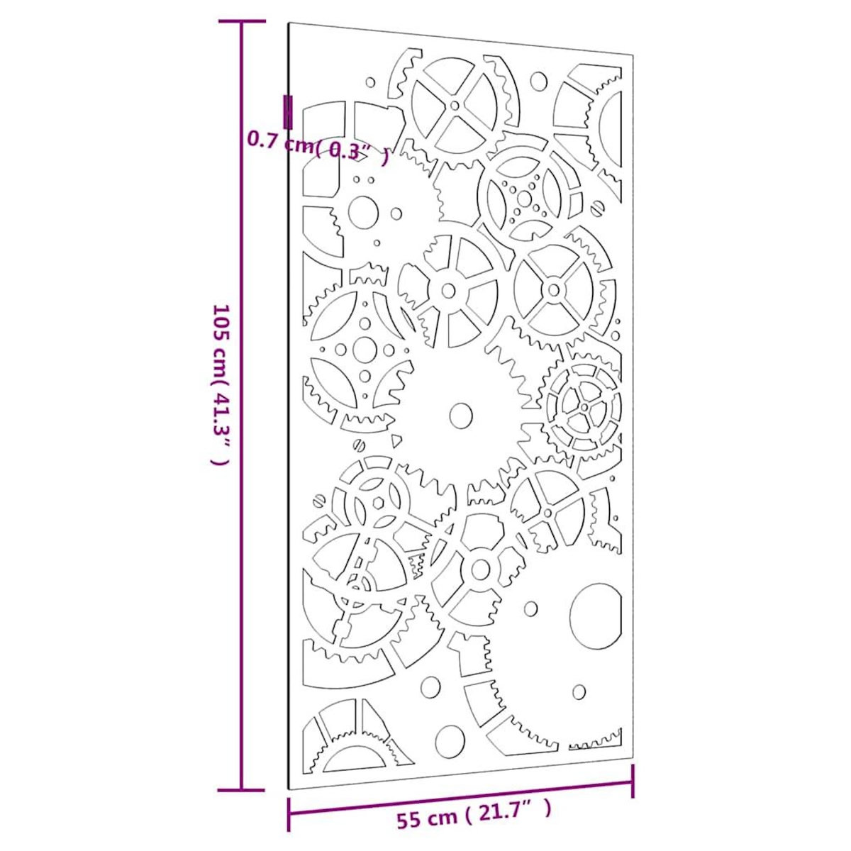 VIDAXL Decoration murale jardin 105x55 cm design de roue dentee