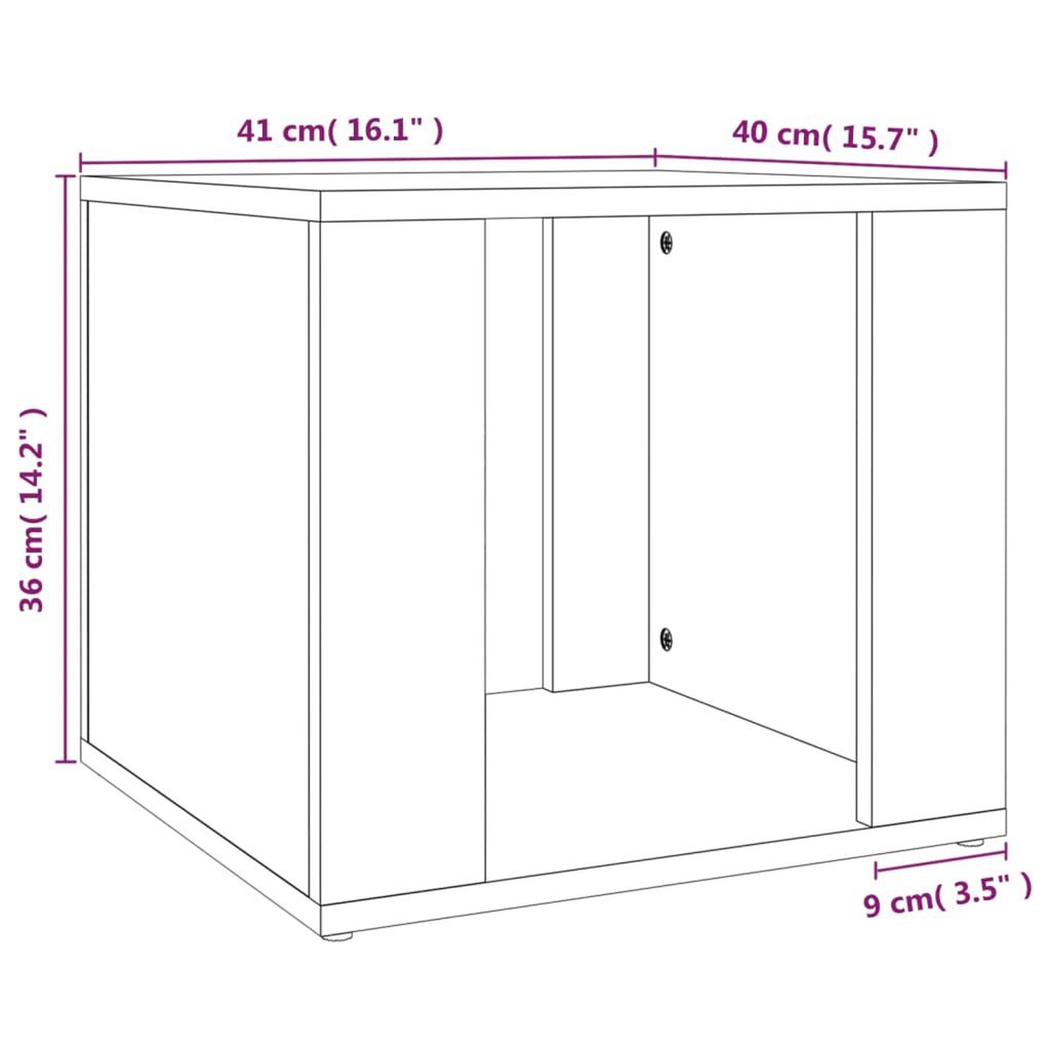 Voir la diapositive 6 : VIDAXL Table de chevet Chene fume 41x40x36 cm Bois d'ingenierie