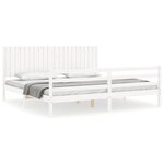 VIDAXL Cadre de lit sans matelas blanc 200x200 cm bois massif