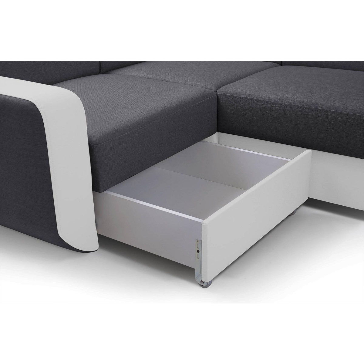 LISA DESIGN Dustin - canapé d'angle réversible panoramique en u - 7 places - convertible avec coffres - têtières réglables