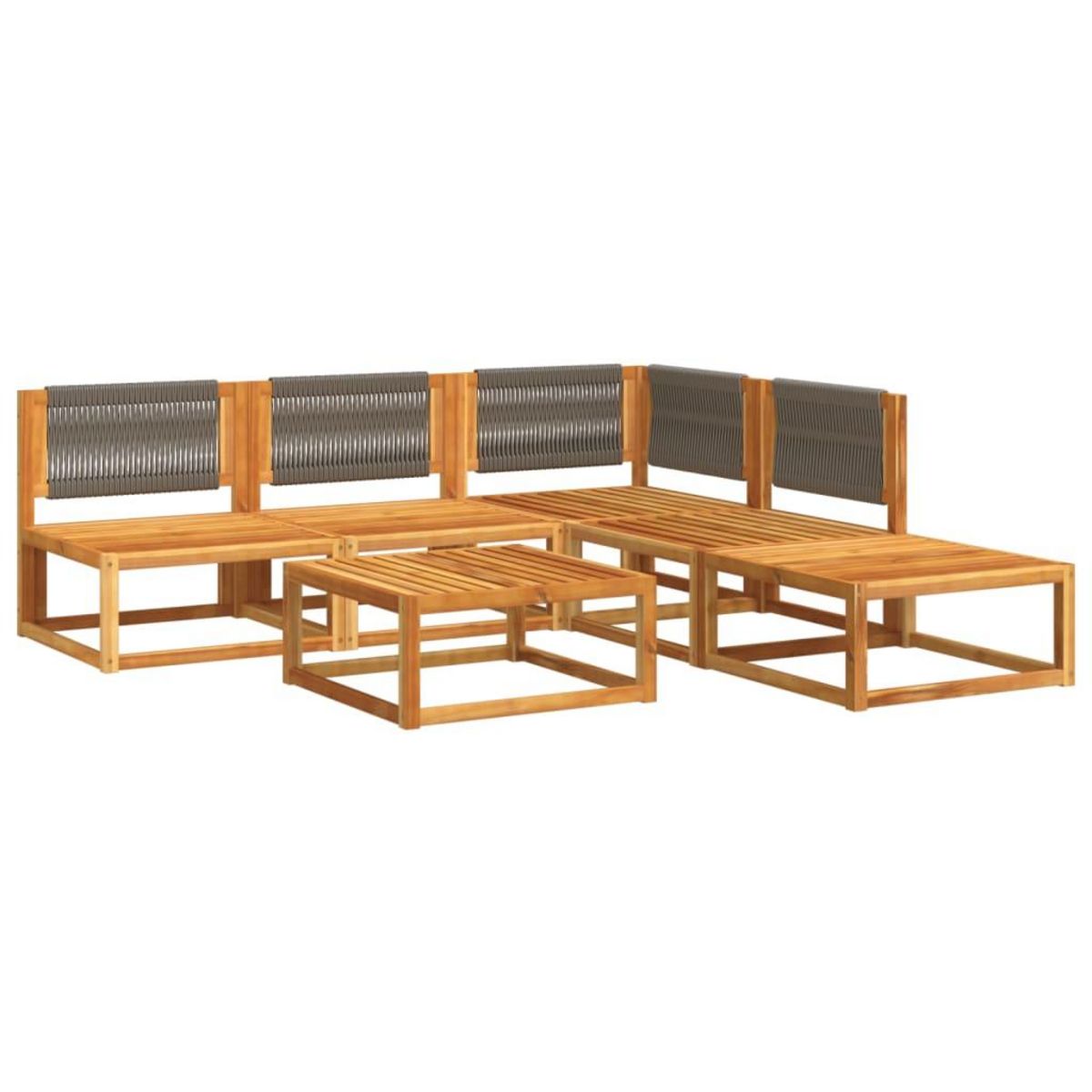 VIDAXL Salon de jardin avec coussins 6 pcs bois d'acacia solide