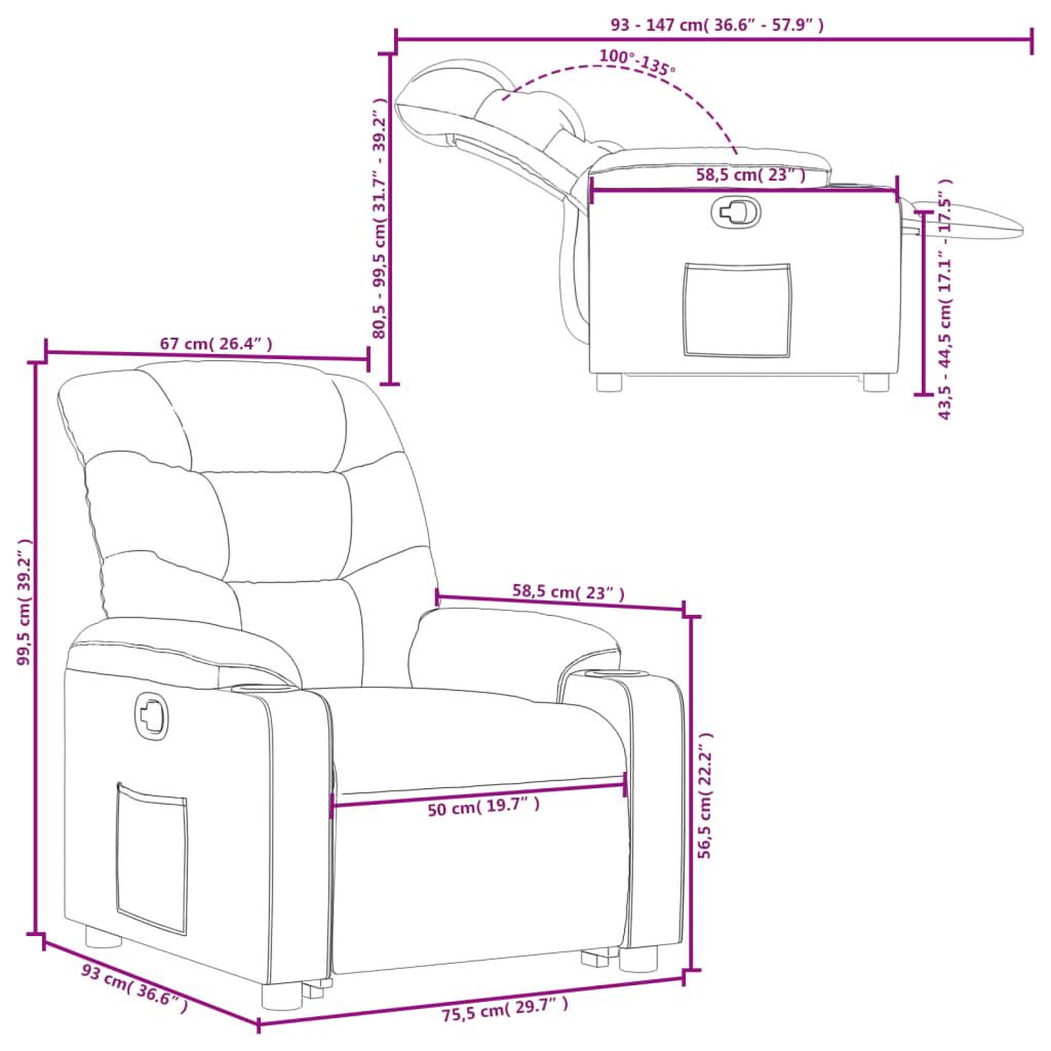 Voir la diapositive 6 : VIDAXL Fauteuil inclinable Gris clair Tissu