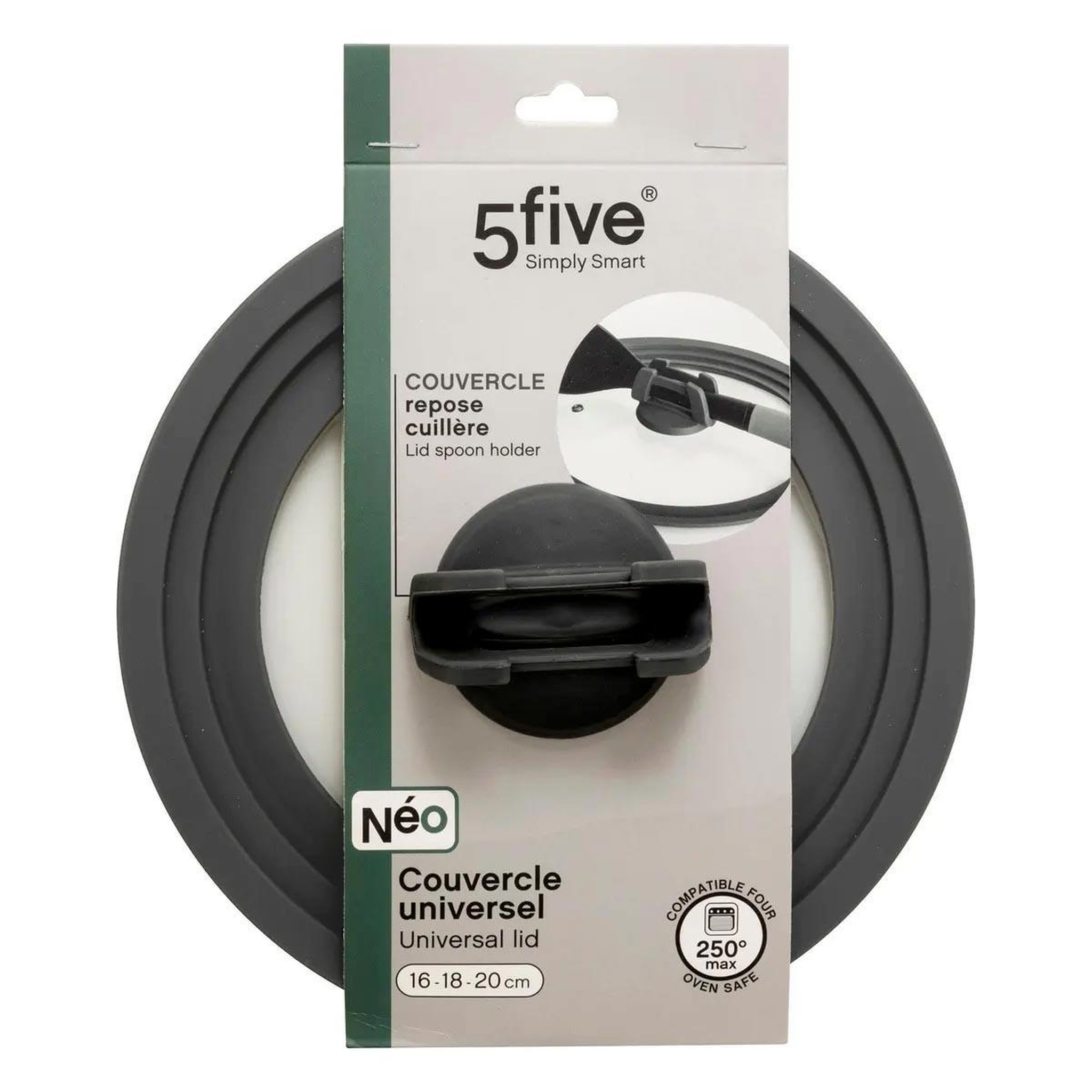 Voir la diapositive 3 : FIVE Couvercle universel cuisson  silitop  21cm gris