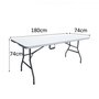 Voir la diapositive 4 : MARKET24 Table de réception traiteur pliante - 8 personnes - 180x74xH73,5 cm - Structure en acier et plateau en polyéthylene PEHD - Bla