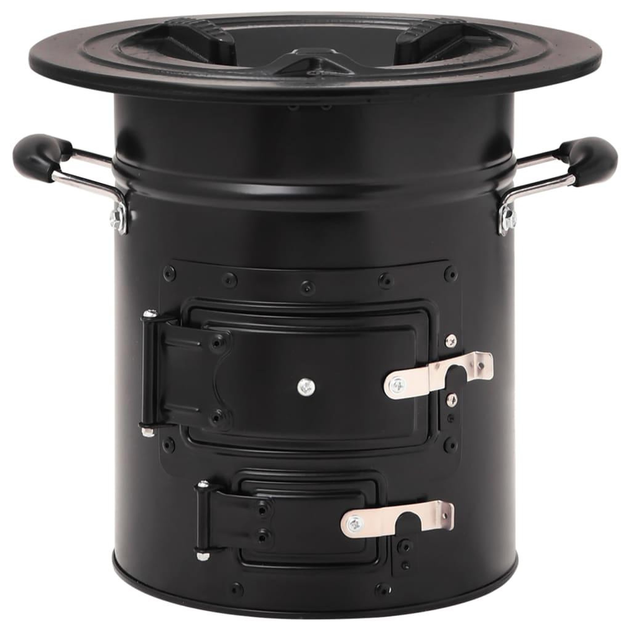 Voir la diapositive 4 : VIDAXL Poele a bois de camping Noir 50x33,5x30,5 cm Acier