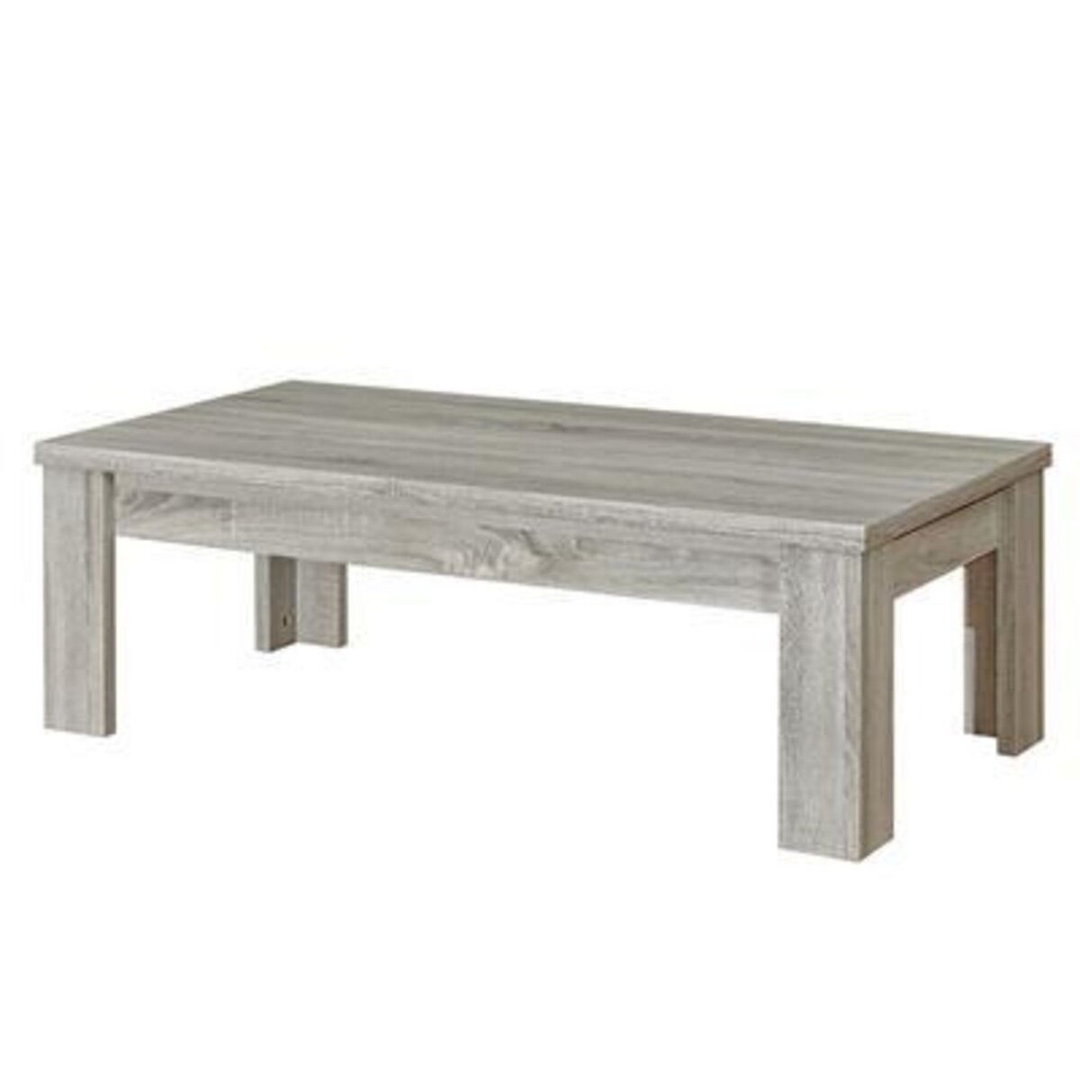 KASALINEA Table basse 120 cm pas chère couleur chêne gris ENOA-L 120 x P 59 x H 40 cm- Gris
