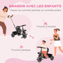 Voir la diapositive 4 : HOMCOM Tricycle 2 en 1 pour enfants avec poignée de poussée réglable, 2 paniers et pédales - pour 18 mois - 5 ans - noir