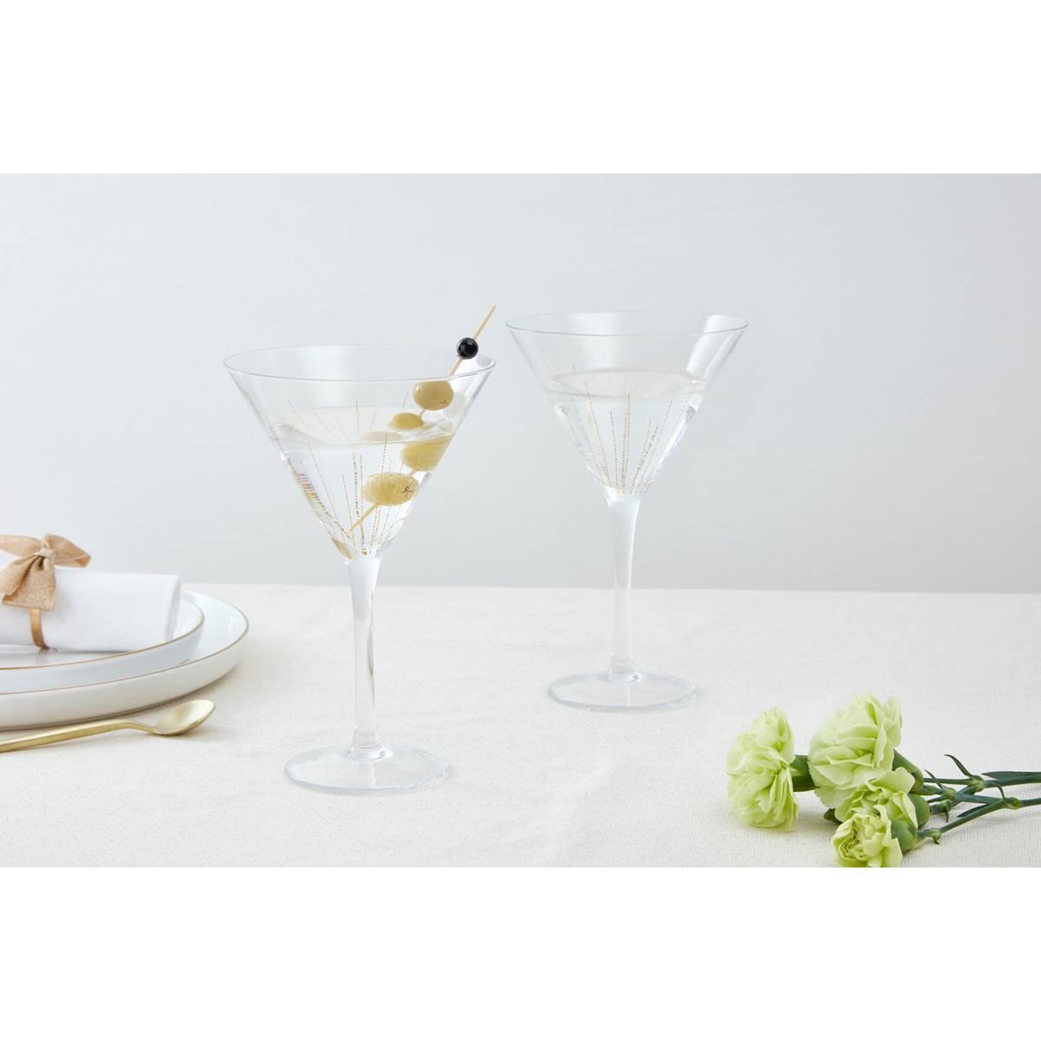 Voir la diapositive 5 : SECRET DE GOURMET Lot de 2 verres à cocktail  lunis  25cl doré
