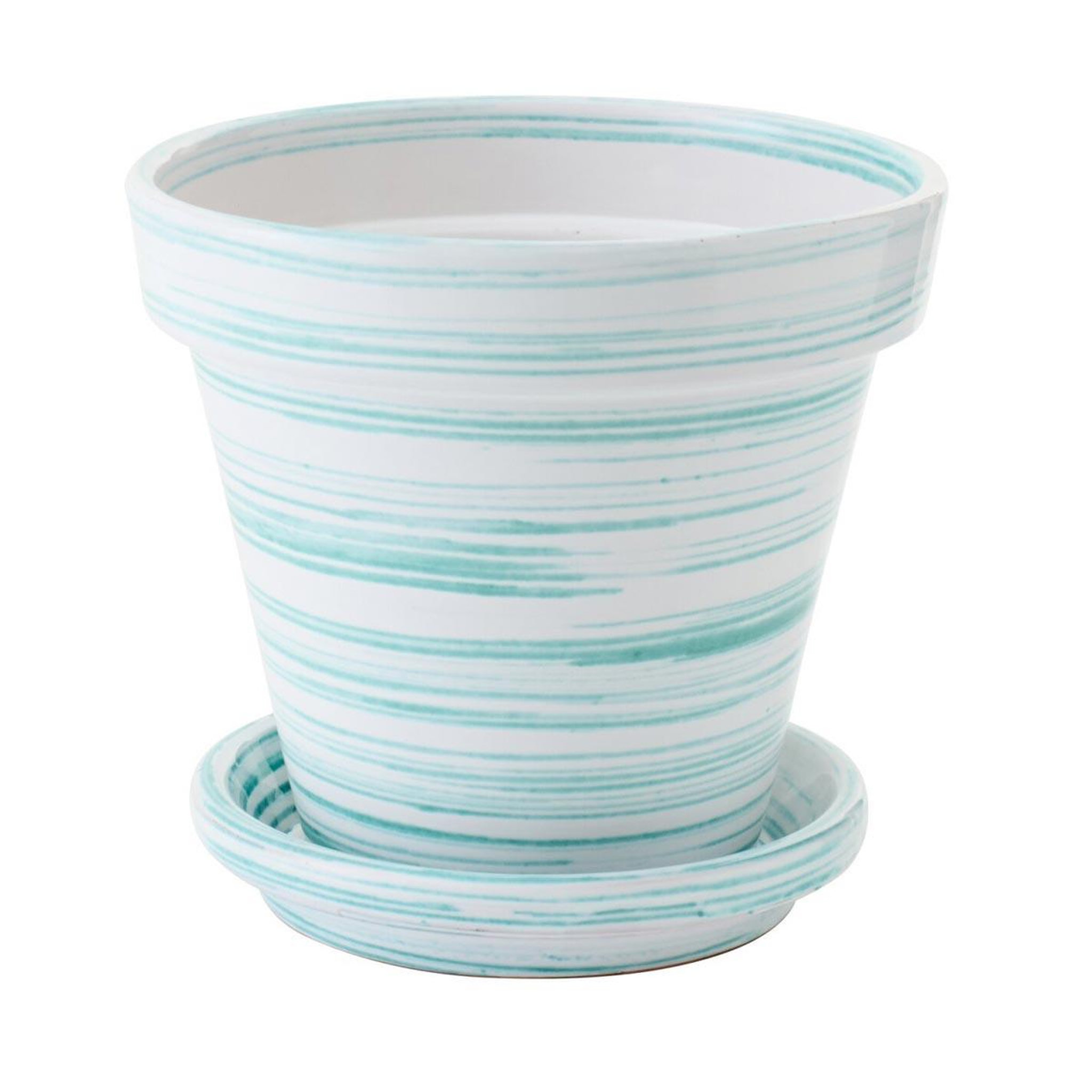 J-LINE Cache-pot avec soucoupe  julio  27cm vert menthe