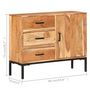 Voir la diapositive 6 : VIDAXL Buffet 88x30x73 cm Bois d'acacia massif