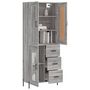 Voir la diapositive 3 : VIDAXL Buffet haut Sonoma gris 69,5x34x180 cm Bois d'ingenierie