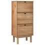 Voir la diapositive 2 : VIDAXL Armoire a chaussures OTTA avec 3 tiroirs Marron Bois massif pin