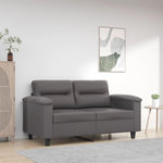VIDAXL Canape a 2 places Gris 120 cm Similicuir