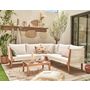 Voir la diapositive 1 : BEST MOBILIER Papua - salon bas de jardin 5 places - bois, corde et coussins beiges